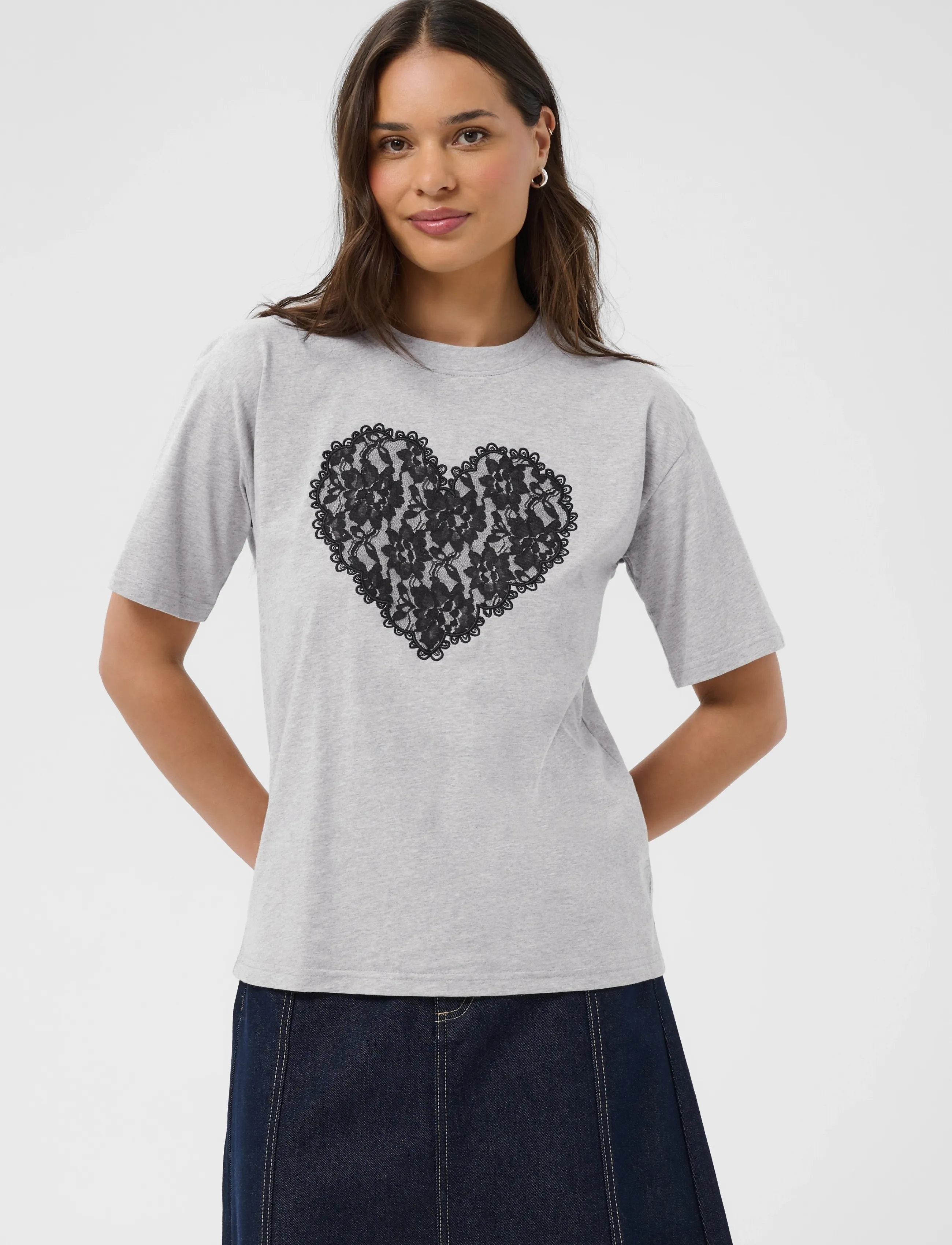 Kaffe - KAgloria T-Shirt - t-shirts - grey melange - 2