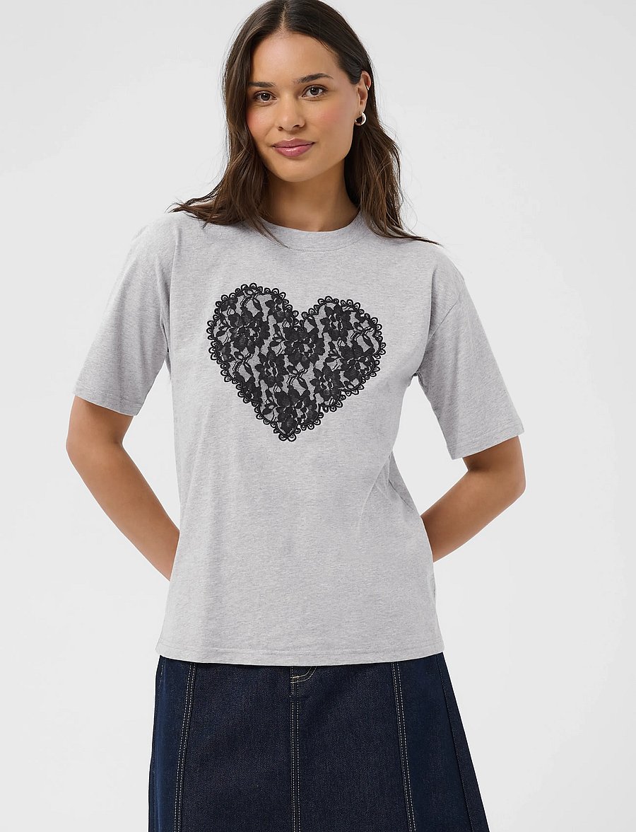 Kaffe - KAgloria T-Shirt - t-shirts - grey melange - 2
