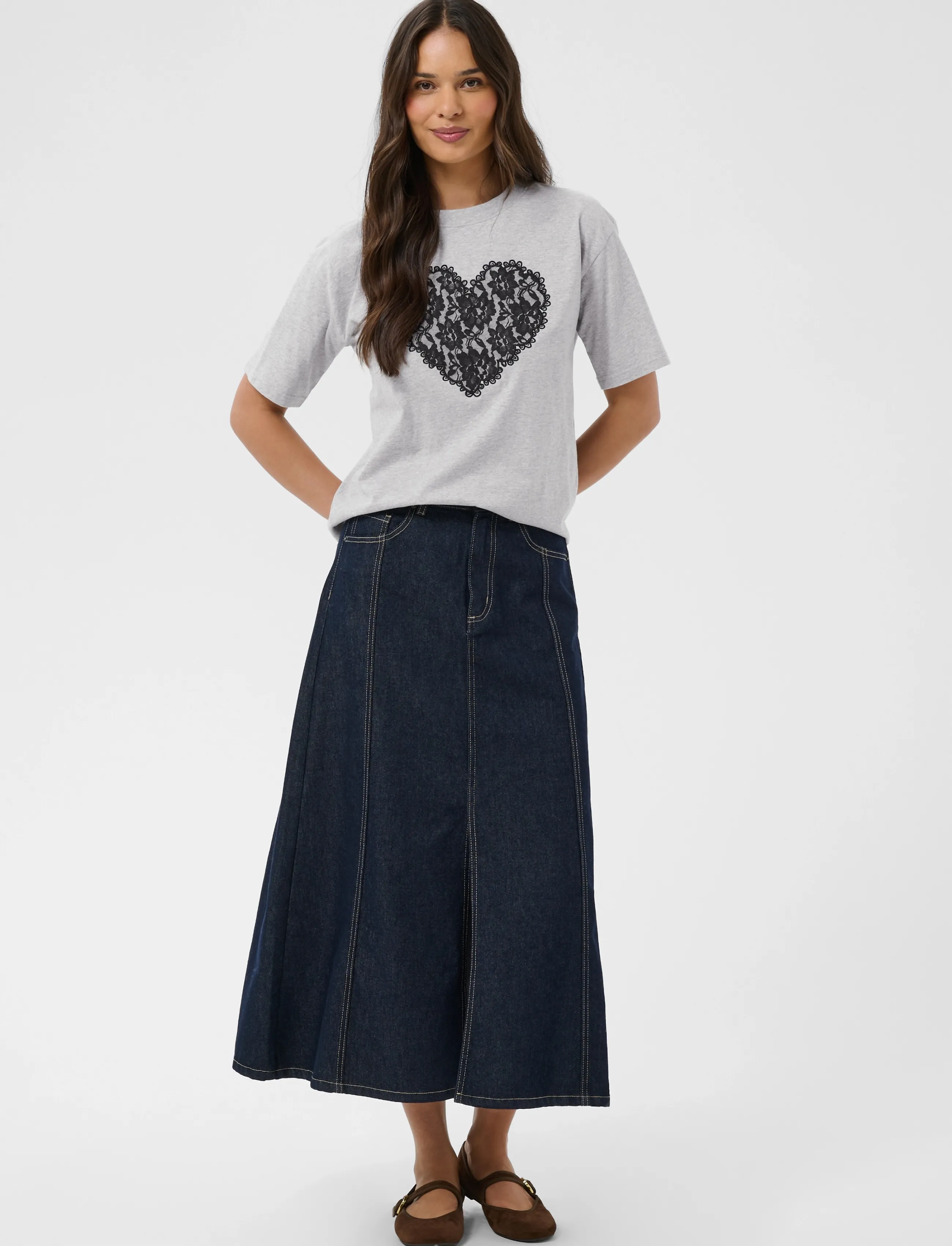 Kaffe - KAgloria T-Shirt - t-shirts - grey melange - 3