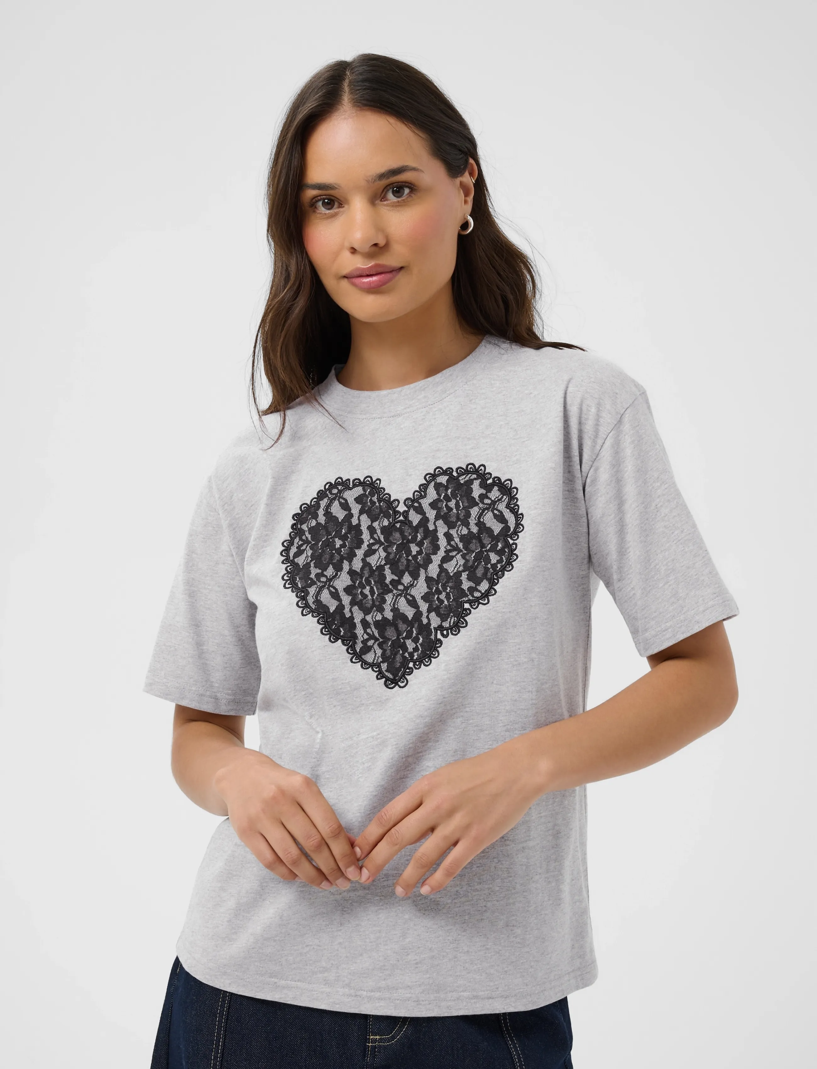 Kaffe - KAgloria T-Shirt - t-shirts - grey melange - 5