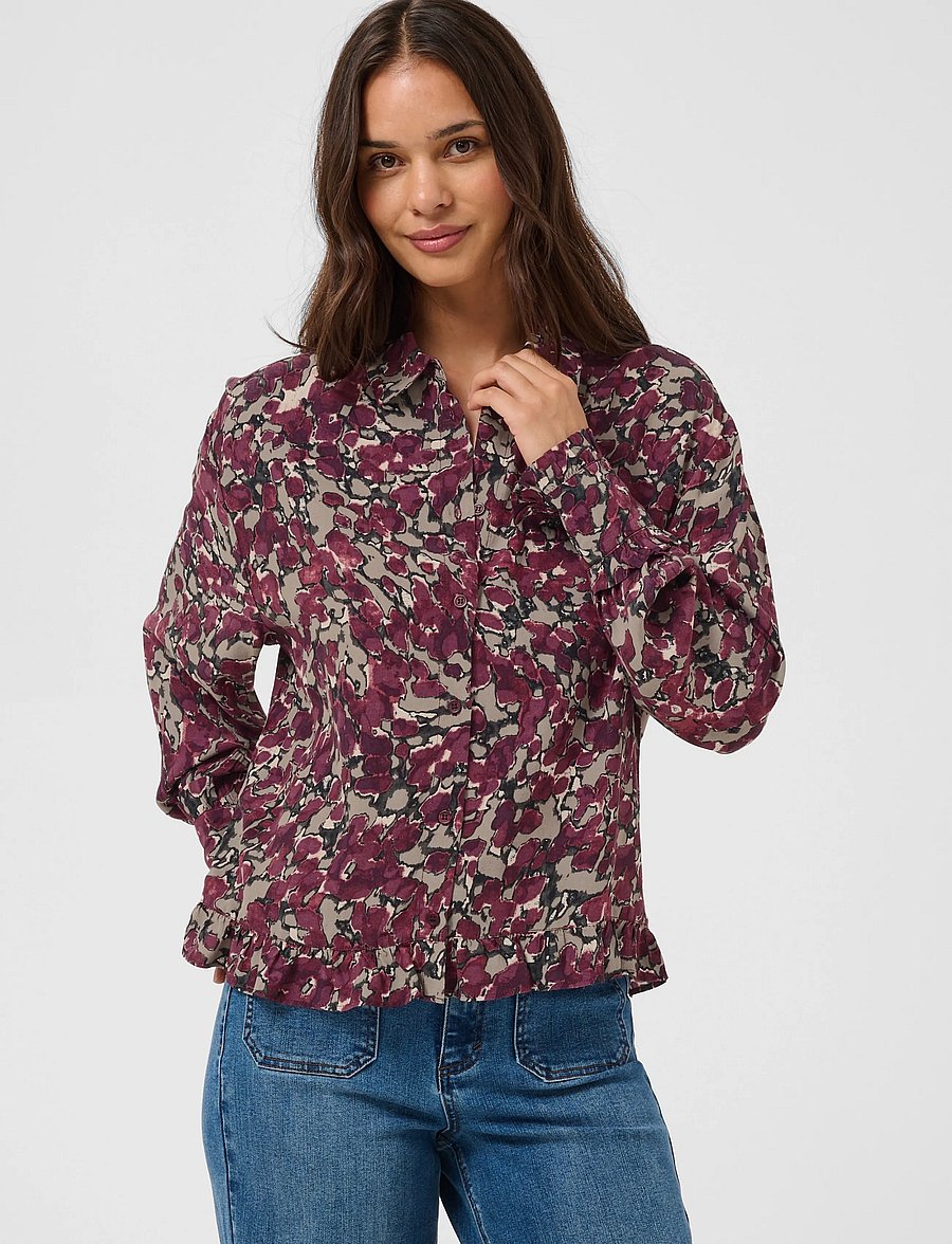Kaffe - KAmeghan Shirt - langärmlige hemden - fudge abstract animal - 2