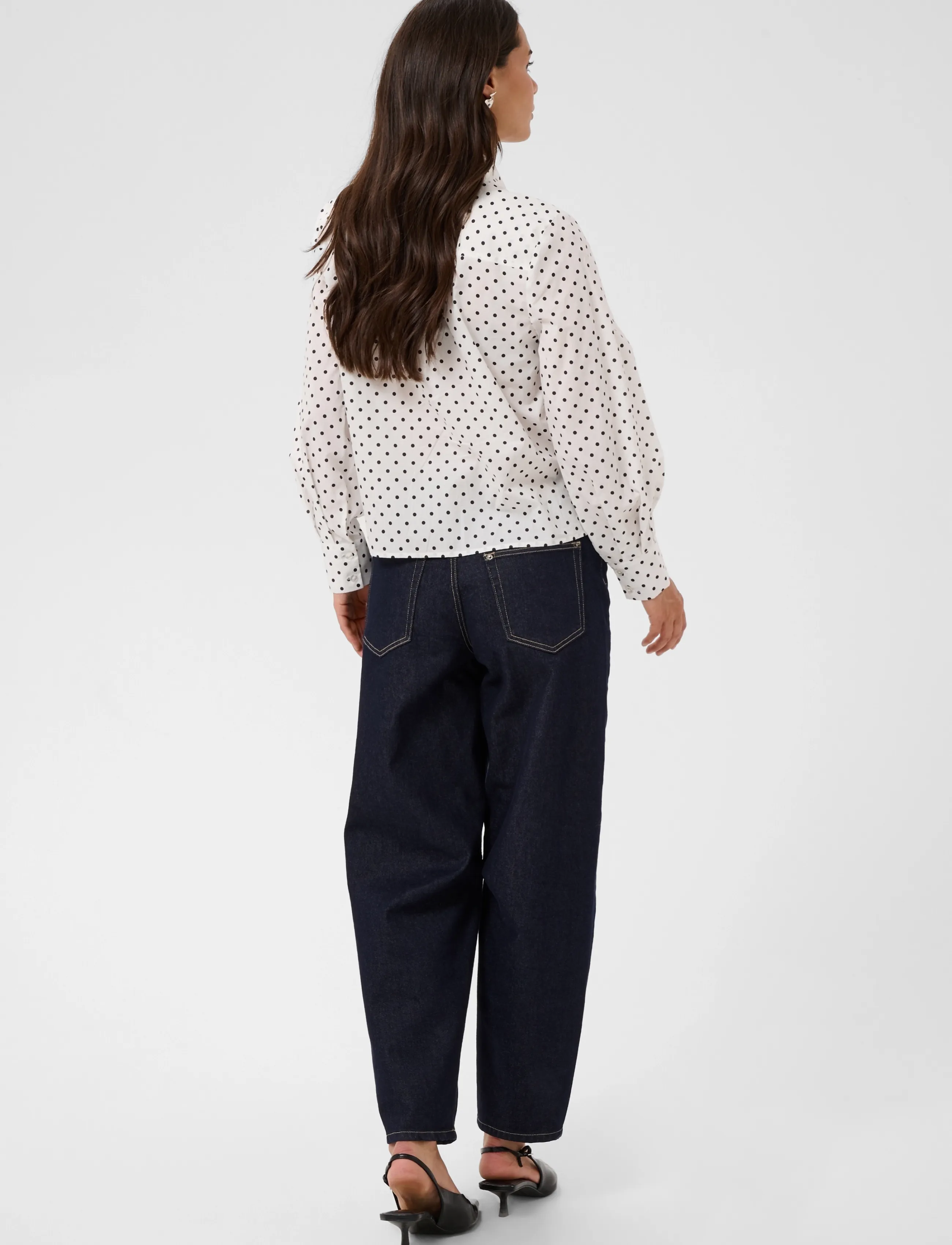Kaffe - KAmilly Shirt - pikkade varrukatega särgid - white w. black dot - 4