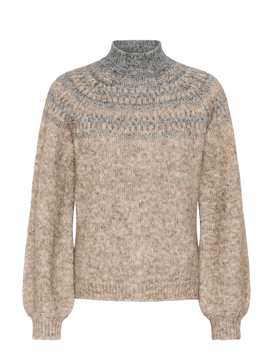 Kaffe - KAgerda Pullover Knit - brown melange/grey melange - 0