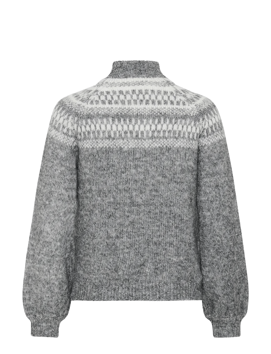 Kaffe - KAgerda Pullover Knit - stickade tröjor - dark grey melange/chalk - 1