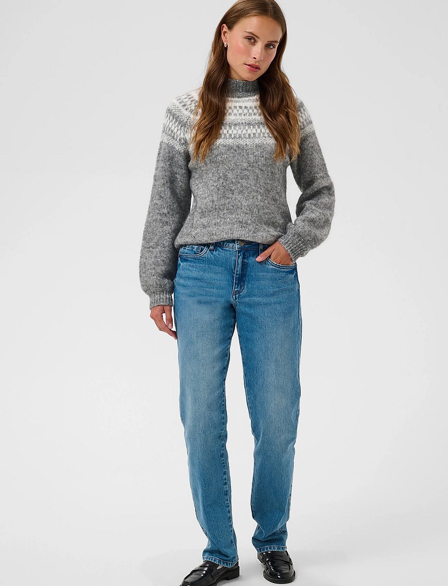 Kaffe - KAgerda Pullover Knit - jumpers - dark grey melange/chalk - 3