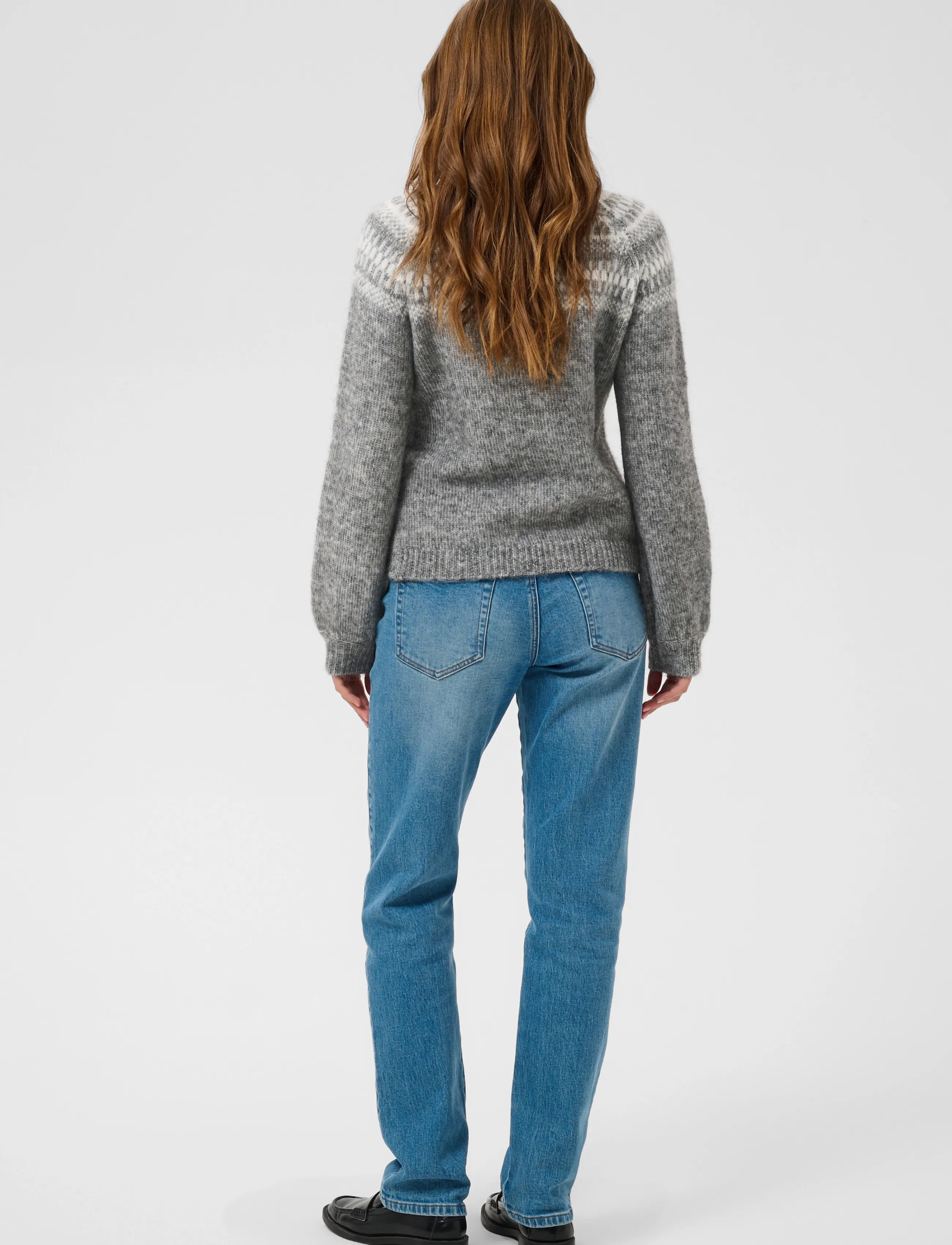 Kaffe - KAgerda Pullover Knit - jumpers - dark grey melange/chalk - 4