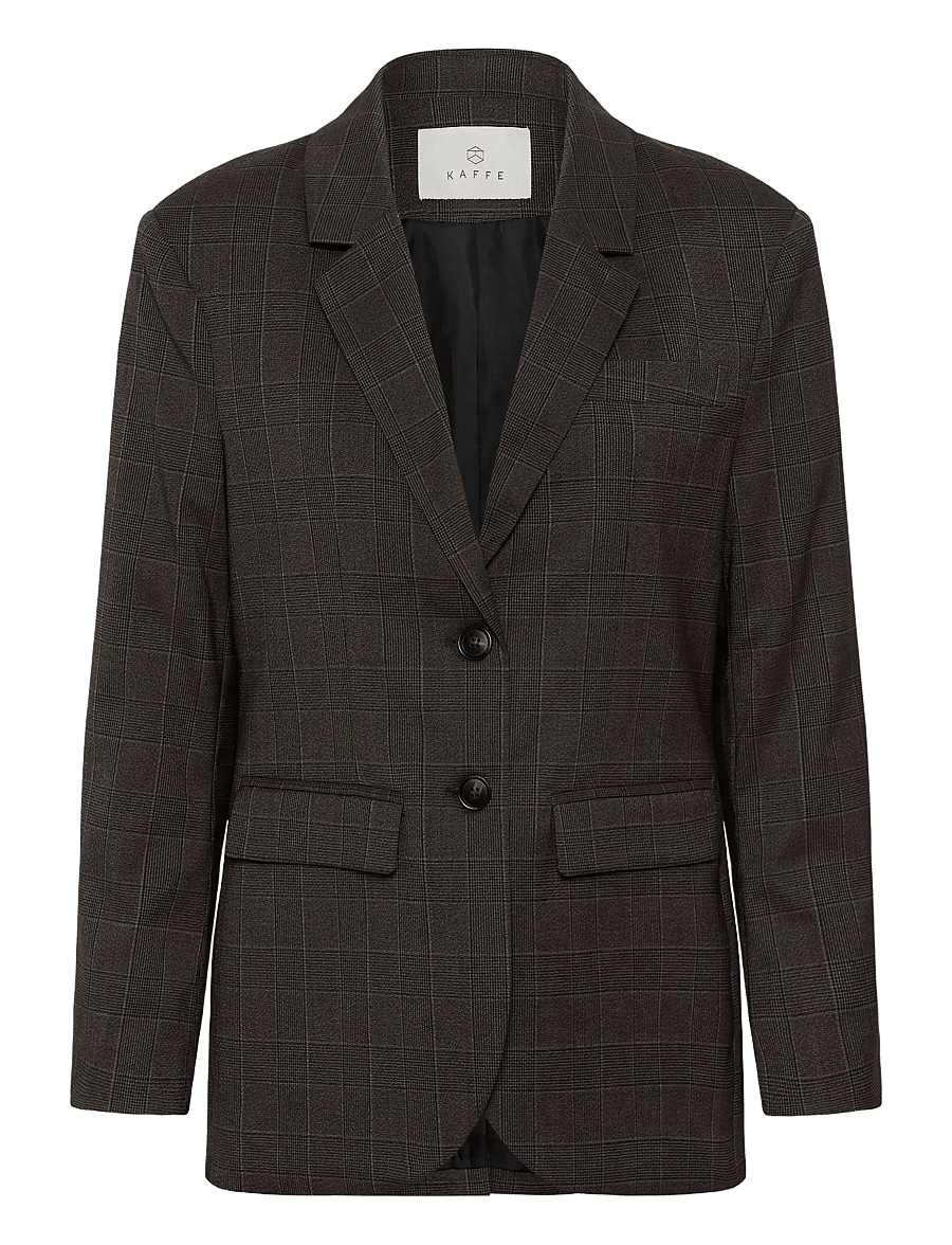 Kaffe - KAlenora Blazer - Üherealised pintsakud - dark grey check - 0