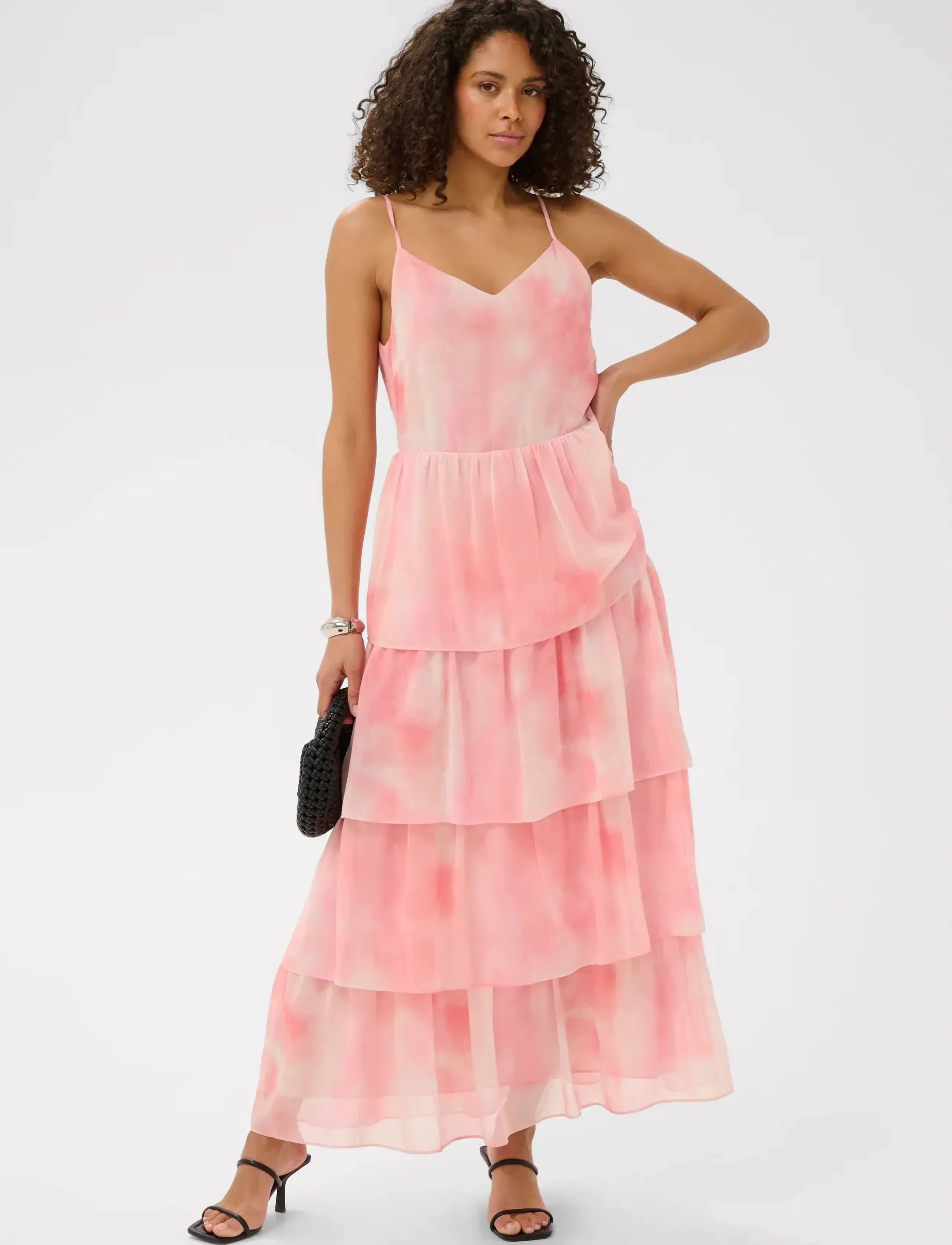 Kaffe KAlorinda Dress - Maxikleider - ROSE WATERCOLOR PRINT / pink/rose