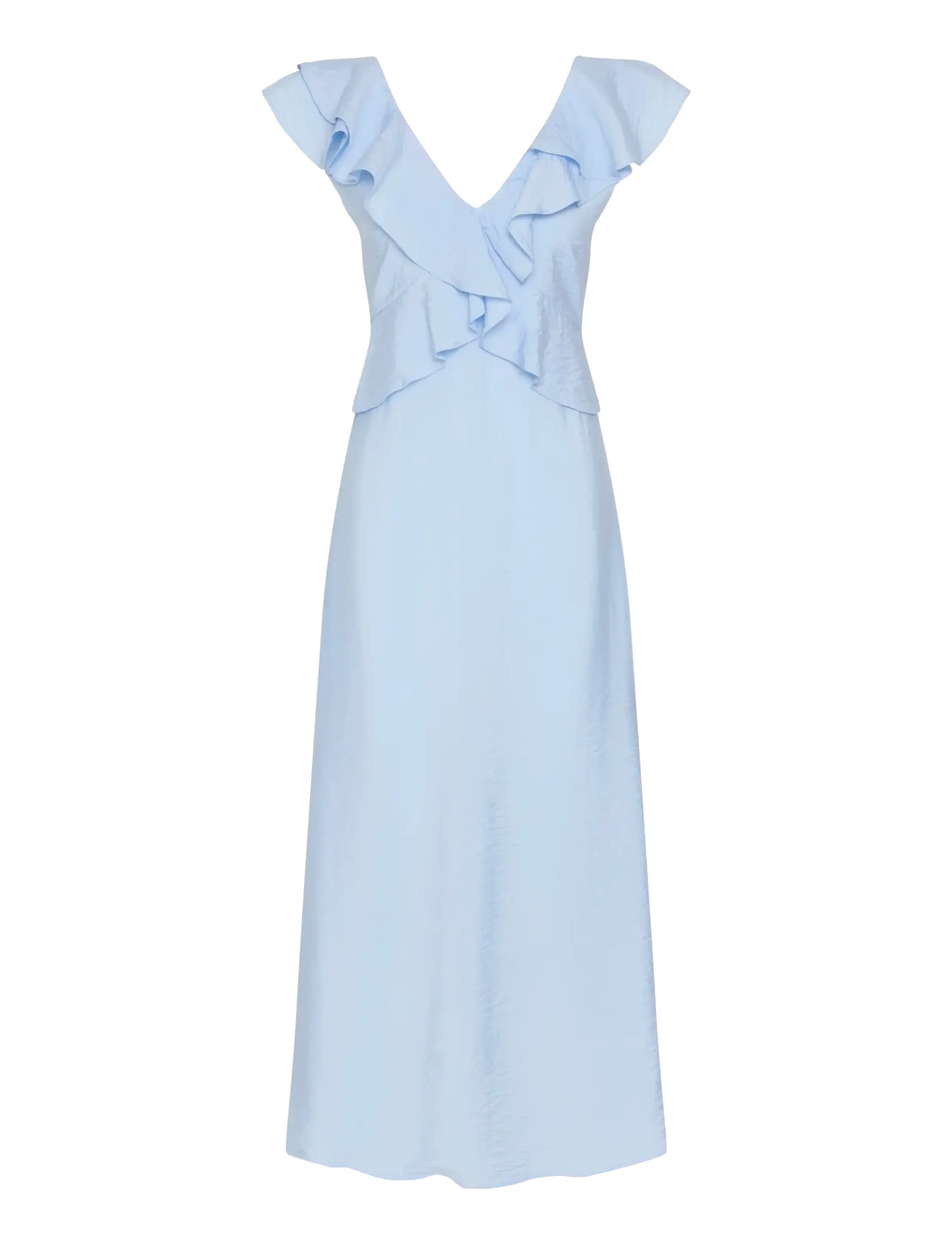 Kaffe Karosie Dress, Kvinder, Flæse Maxikjole, Blå, Str: 38