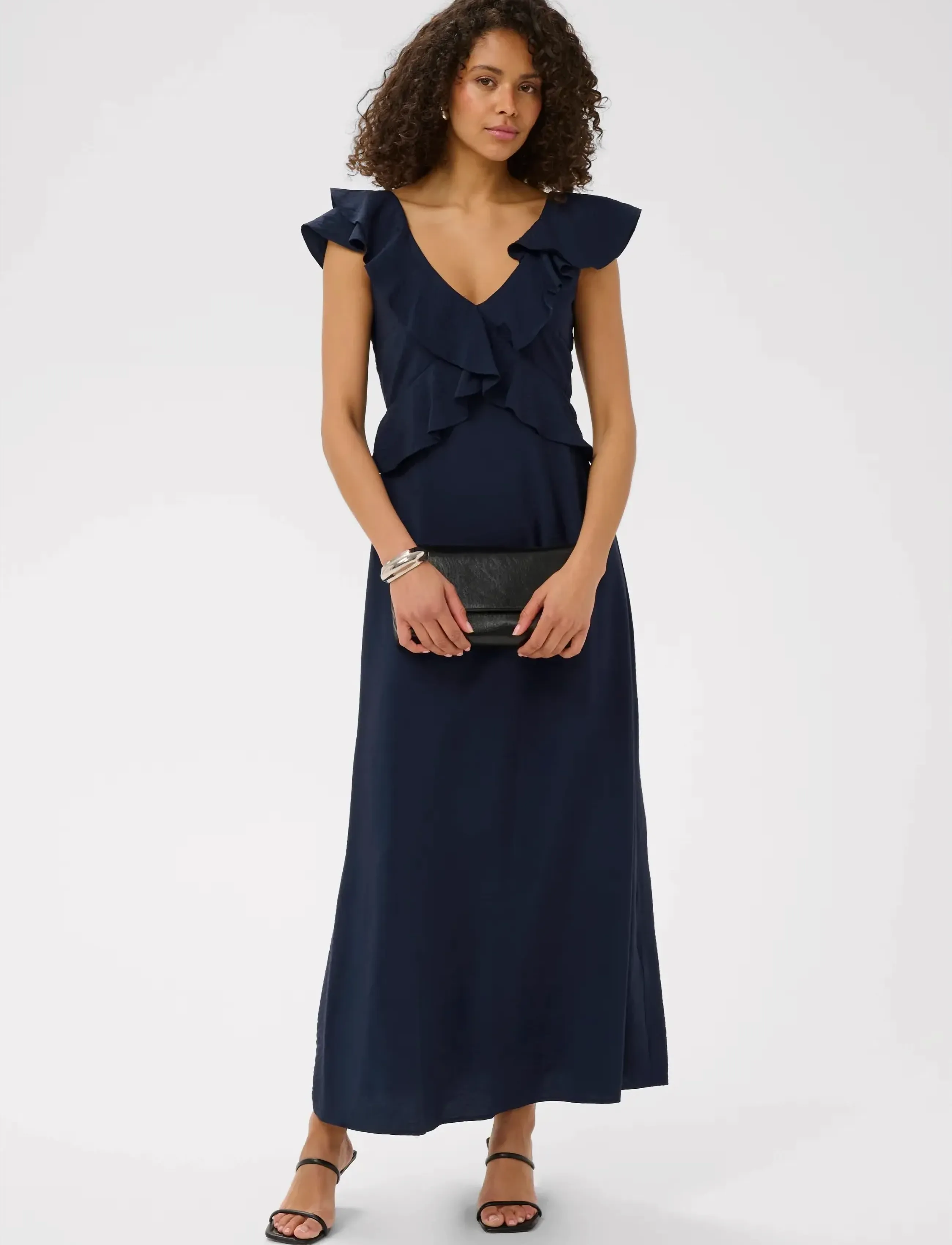 Kaffe Karosie Dress, 46, Navy, Kjoler > Maxikjole, Dame