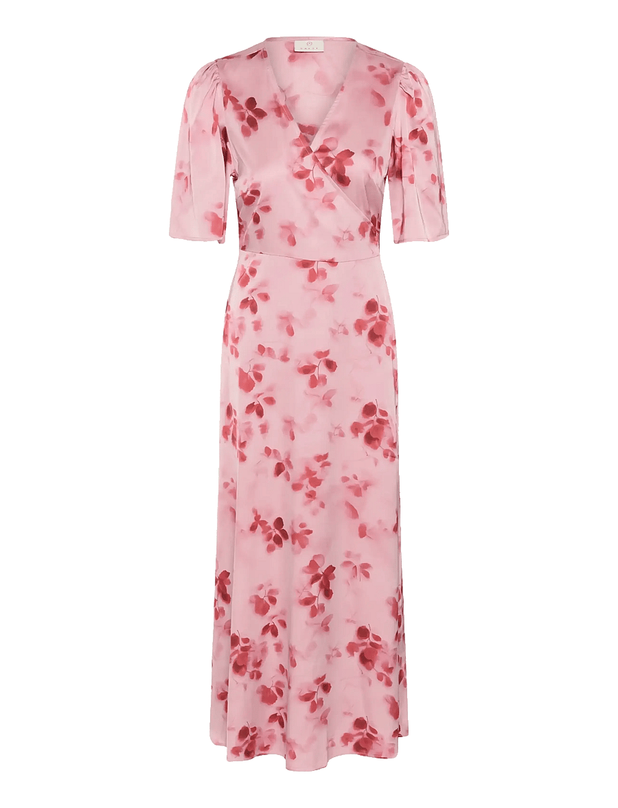 Kaffe - KAsadie Wrap Dress - sommerkleider - dusty pink/red flowers - 1