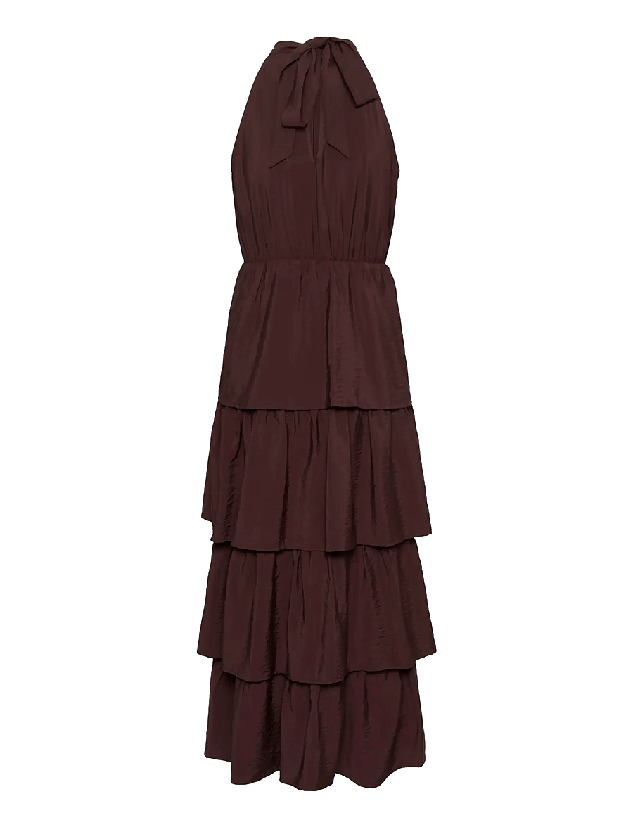 Kaffe - KArosie Halterneck Dress - aftonklänningar - fudge - 2