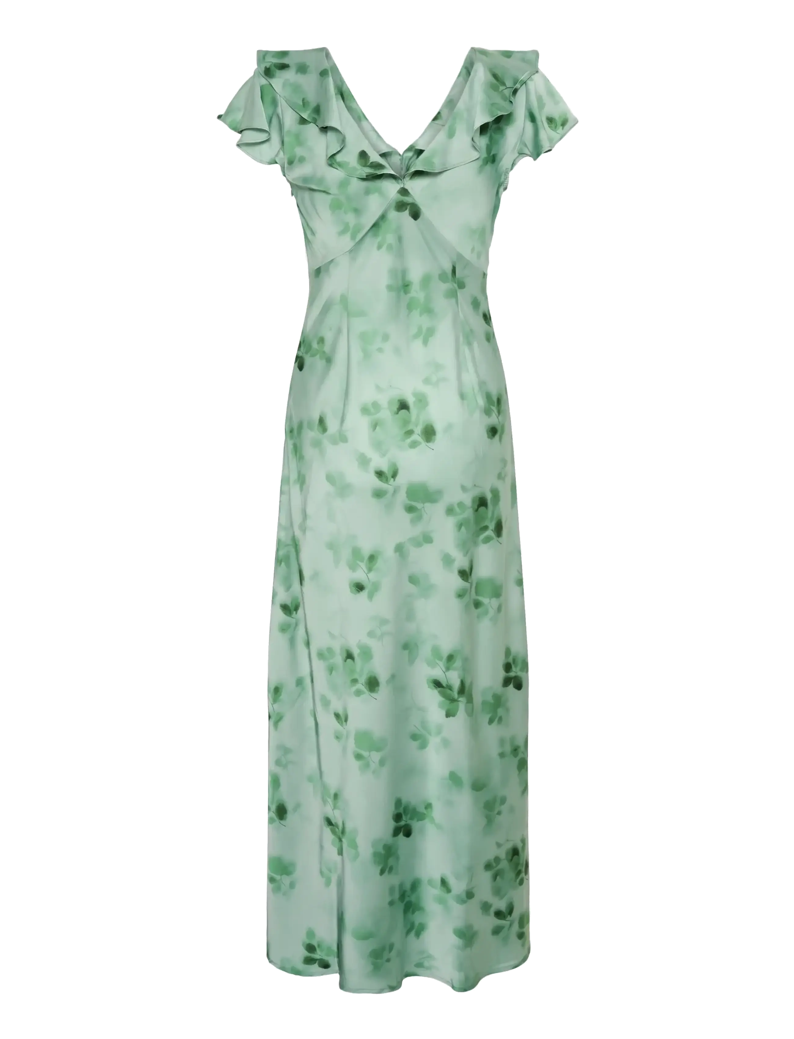 Kaffe - KAsadie Frill Dress - evening dresses - dusty green/green flower - 2