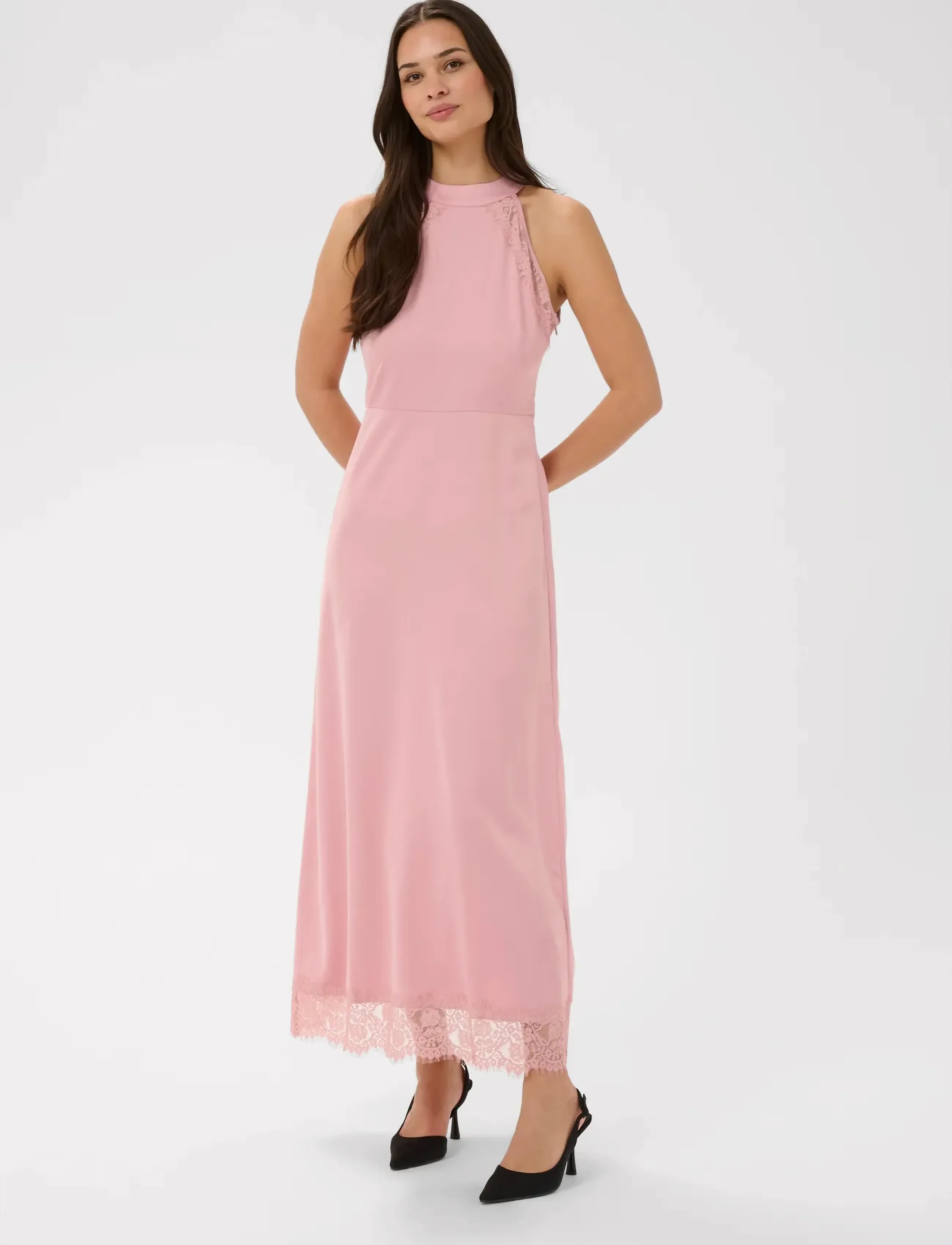 Kaffe Kasadie Lace Dress, Kvinder, Blondekjole, Pink, Str: 38