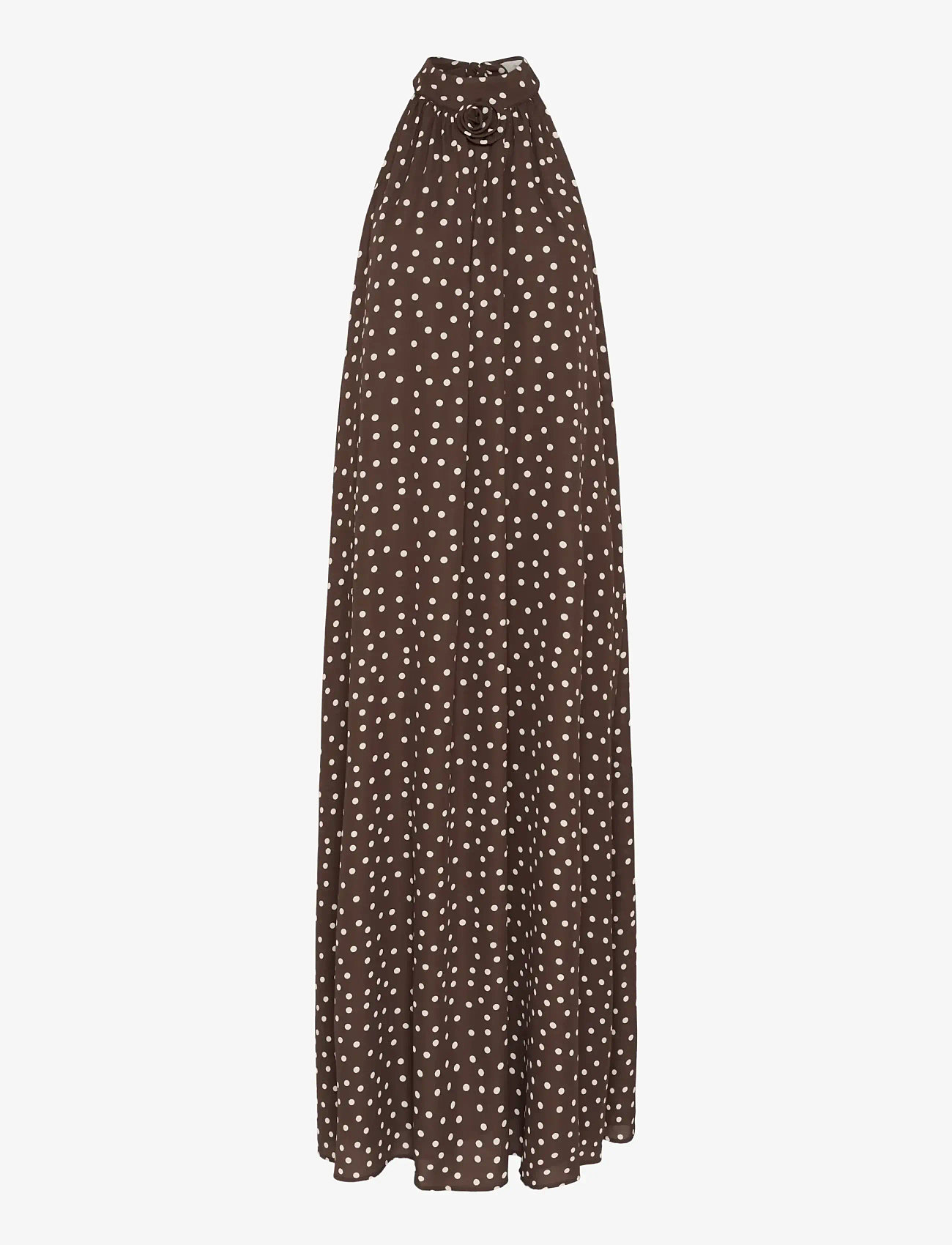 Kaffe - KAlorinda Halterneck Dress - Õhtukleidid - seal brown/turtledove dot - 1