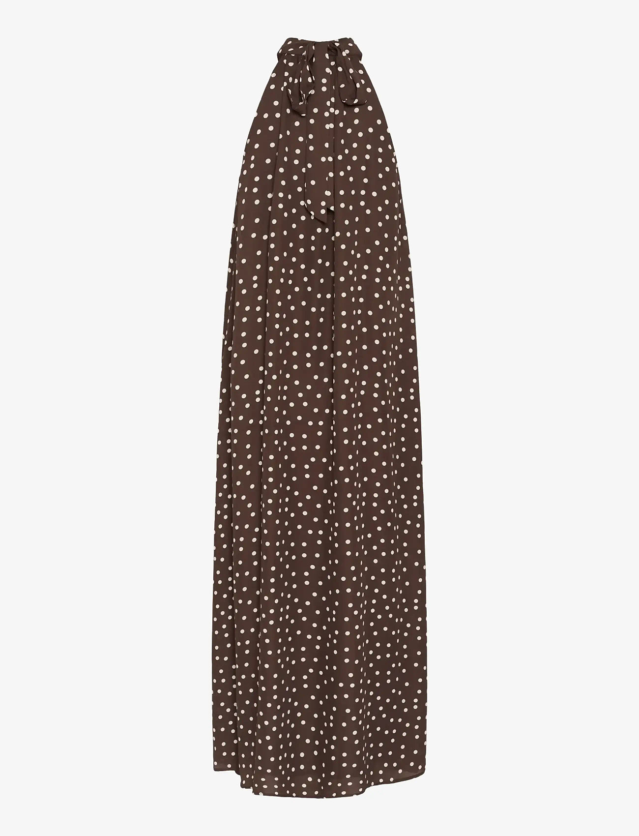 Kaffe - KAlorinda Halterneck Dress - Õhtukleidid - seal brown/turtledove dot - 2