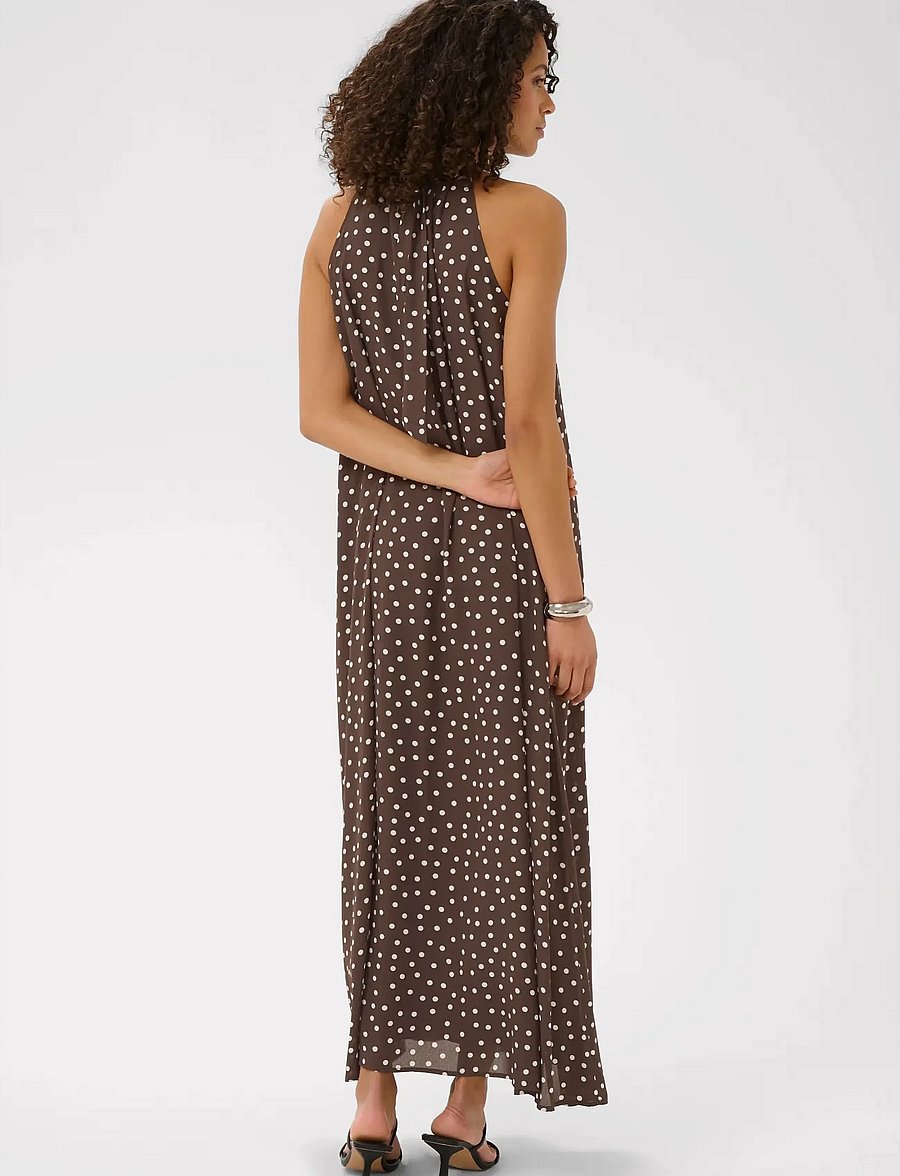 Kaffe - KAlorinda Halterneck Dress - abendkleider - seal brown/turtledove dot - 3