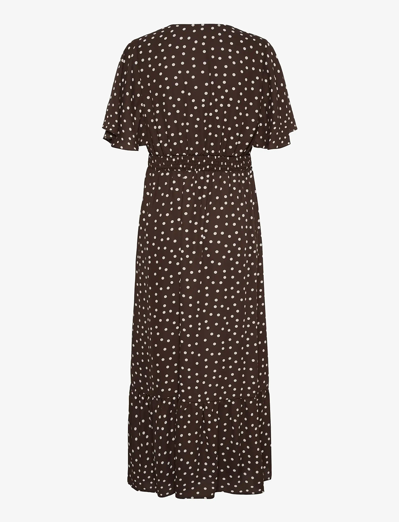 Kaffe - KAlorinda SS Dress - evening dresses - seal brown/turtledove dot - 2