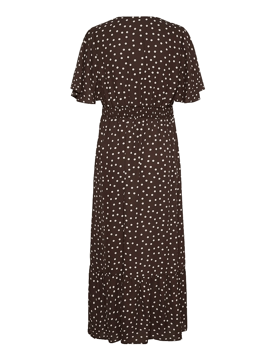 Kaffe - KAlorinda SS Dress - abendkleider - seal brown/turtledove dot - 2