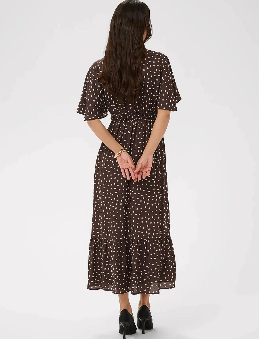 Kaffe - KAlorinda SS Dress - abendkleider - seal brown/turtledove dot - 3