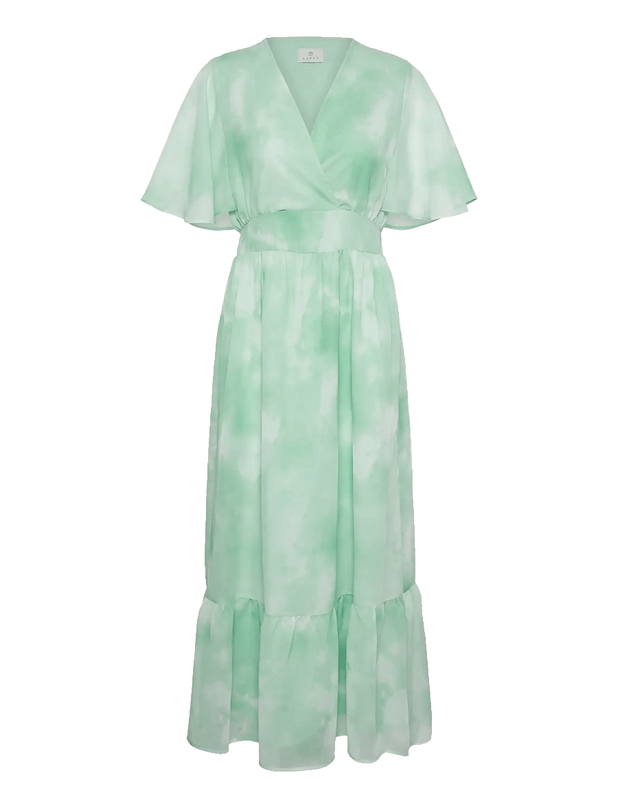 Kaffe - KAlorinda SS Dress - abendkleider - green watercolor print - 1