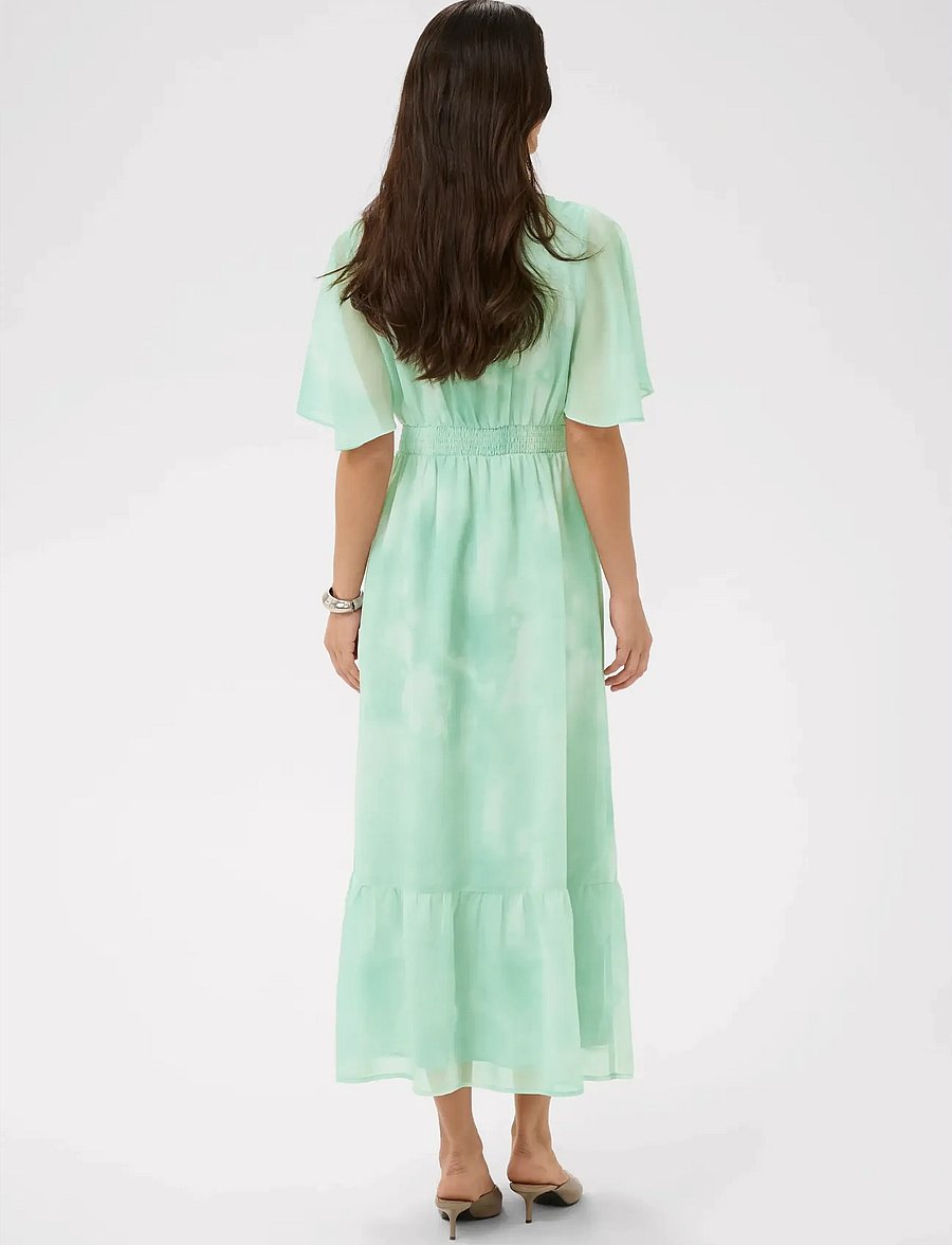 Kaffe - KAlorinda SS Dress - abendkleider - green watercolor print - 3