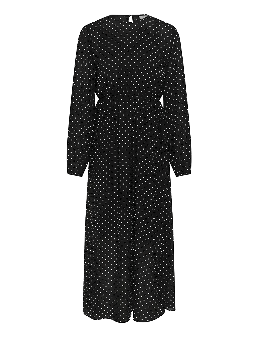 Kaffe - KAmindy Dress - midi kjoler - black w. white dot - 0