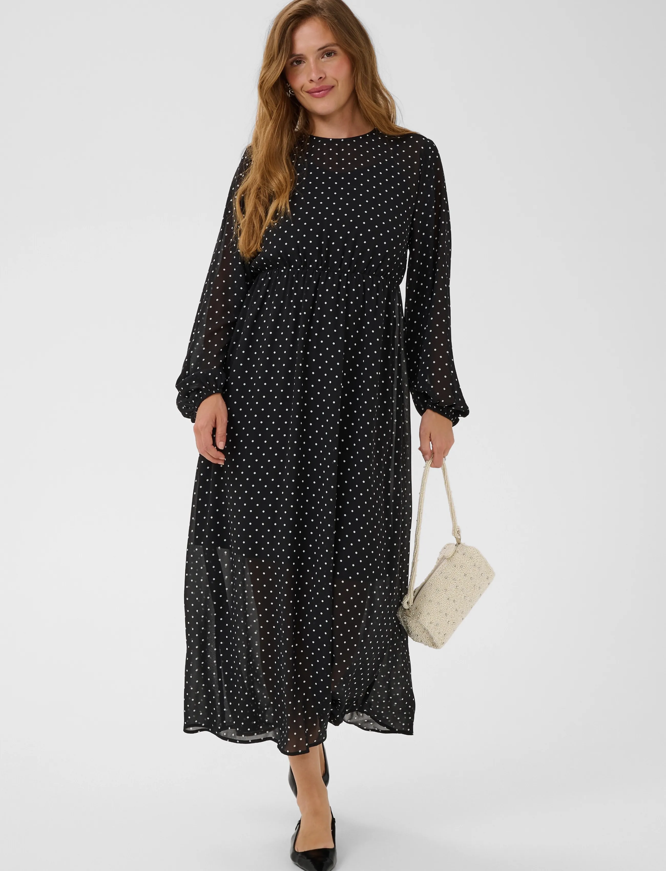 Kaffe - KAmindy Dress - black w. white dot - 1