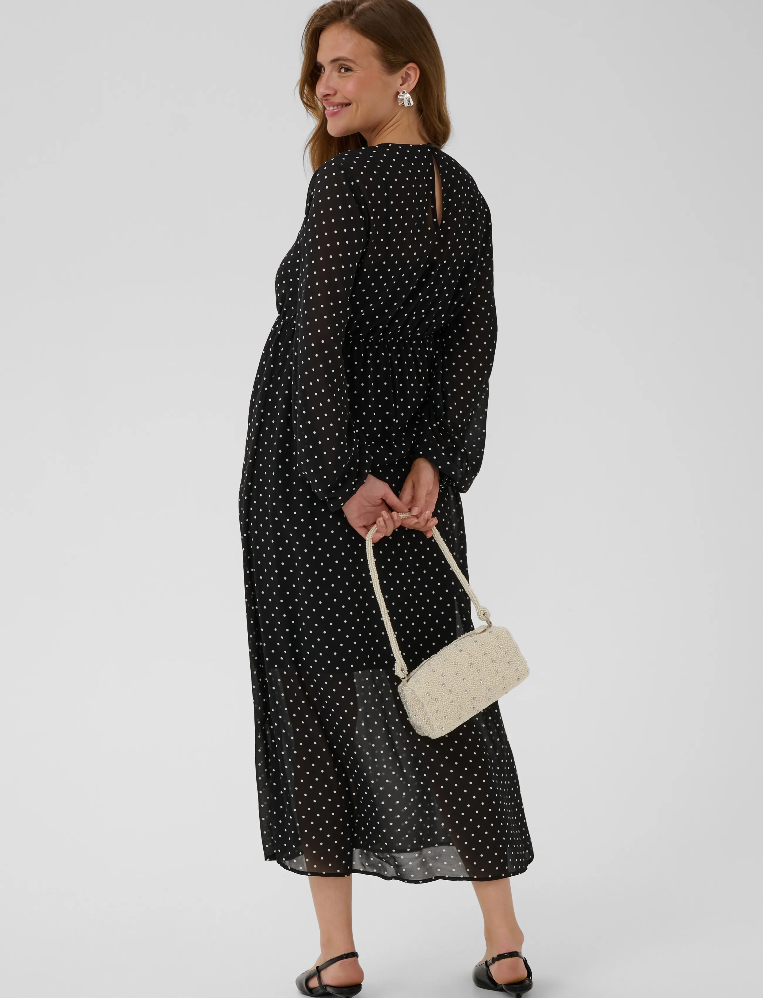 Kaffe - KAmindy Dress - black w. white dot - 2