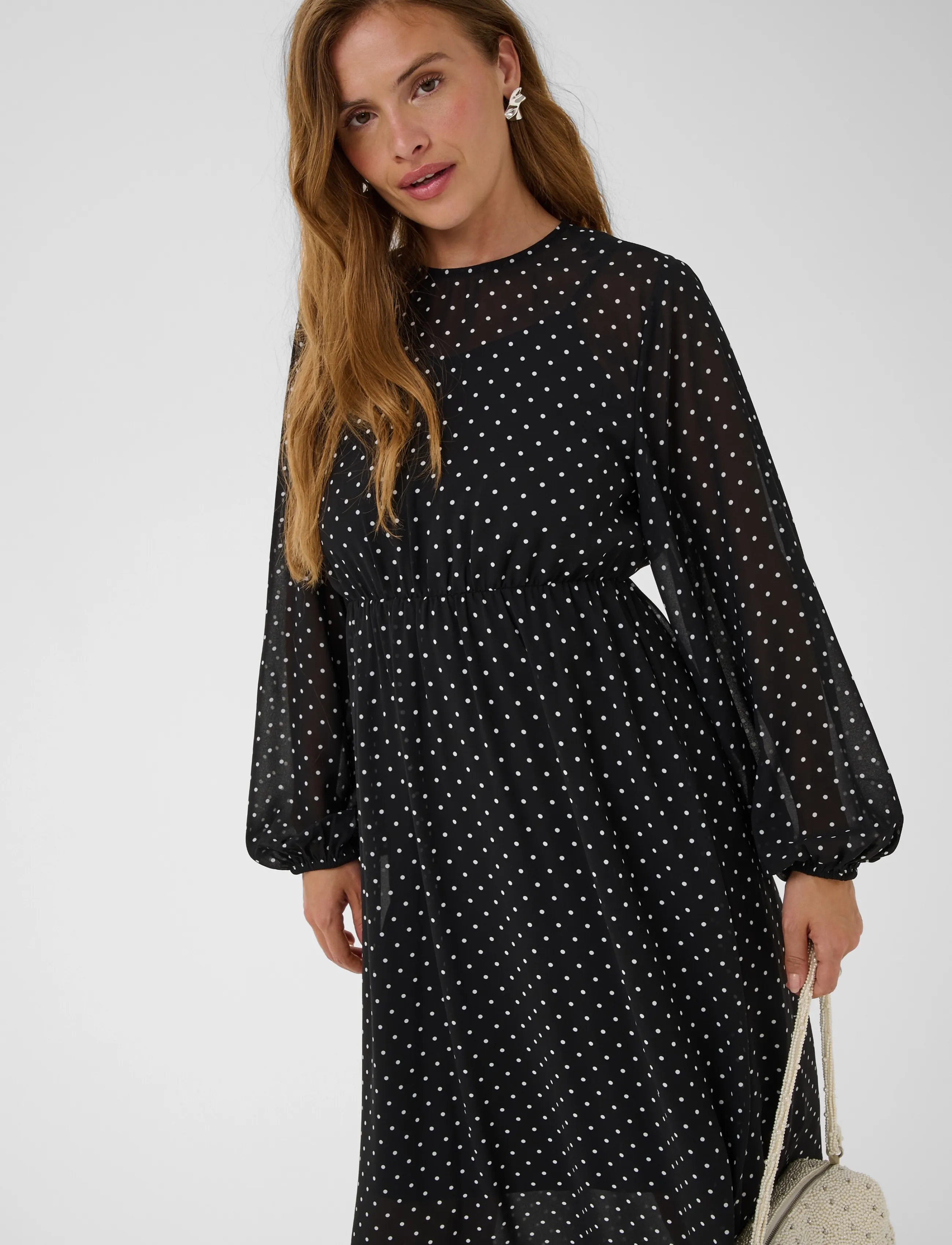 Kaffe - KAmindy Dress - black w. white dot - 3