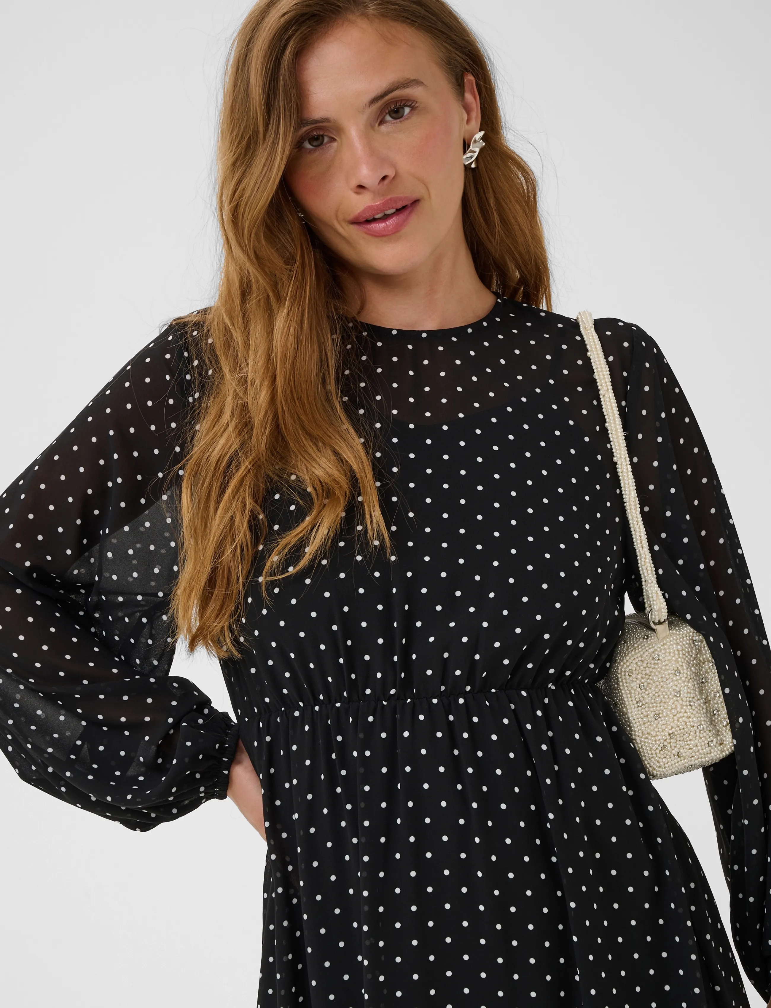 Kaffe - KAmindy Dress - black w. white dot - 4