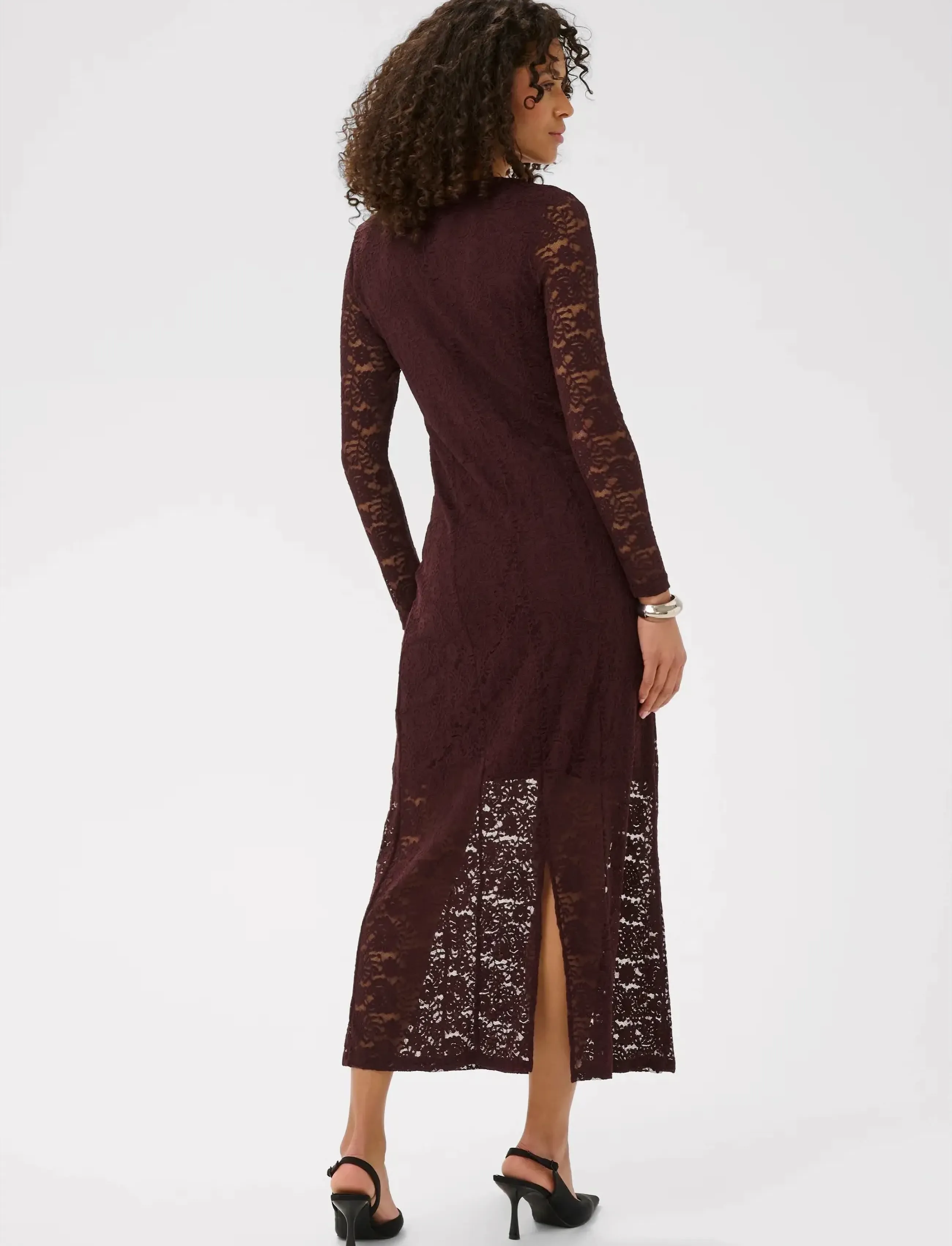 Kaffe - KAlouisa Midi Dress - cocktailklänningar - fudge - 3
