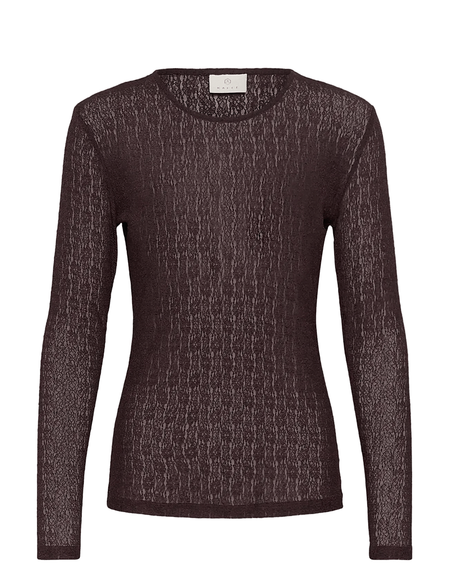 Kaffe - KAallison T-Shirt - langärmlige tops - fudge - 0
