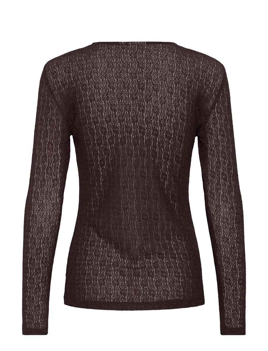 Kaffe - KAallison T-Shirt - langärmlige tops - fudge - 1