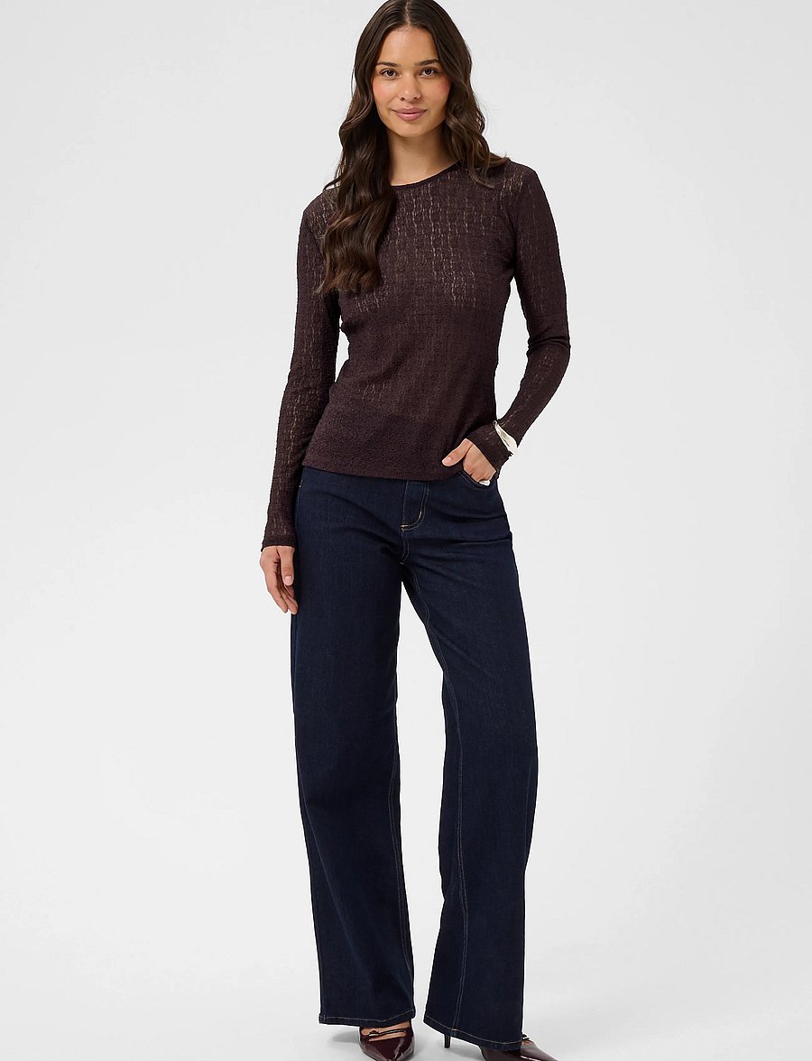Kaffe - KAallison T-Shirt - langärmlige tops - fudge - 3