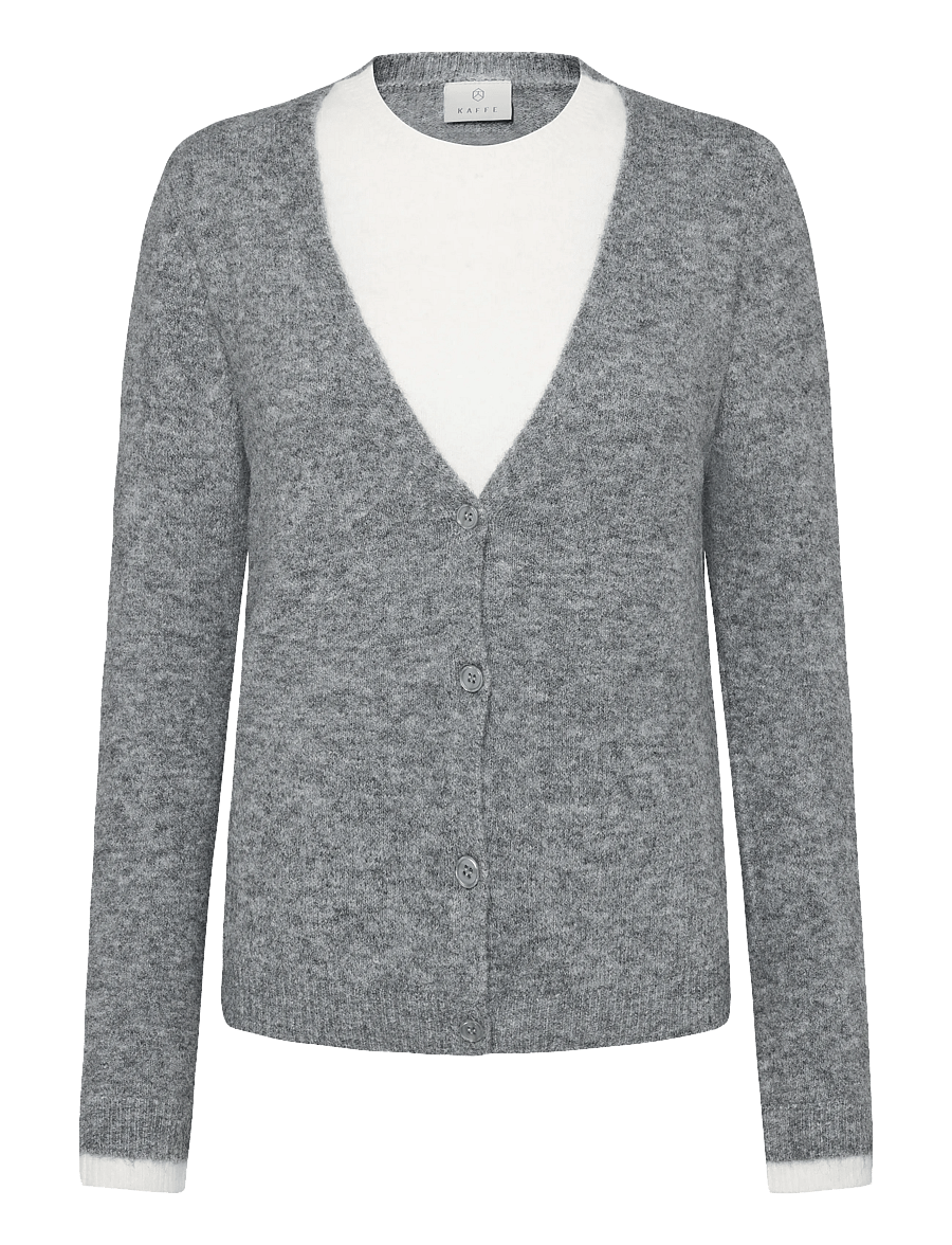 Kaffe - KAkirini Pullover - cardigans - grey melange - 1