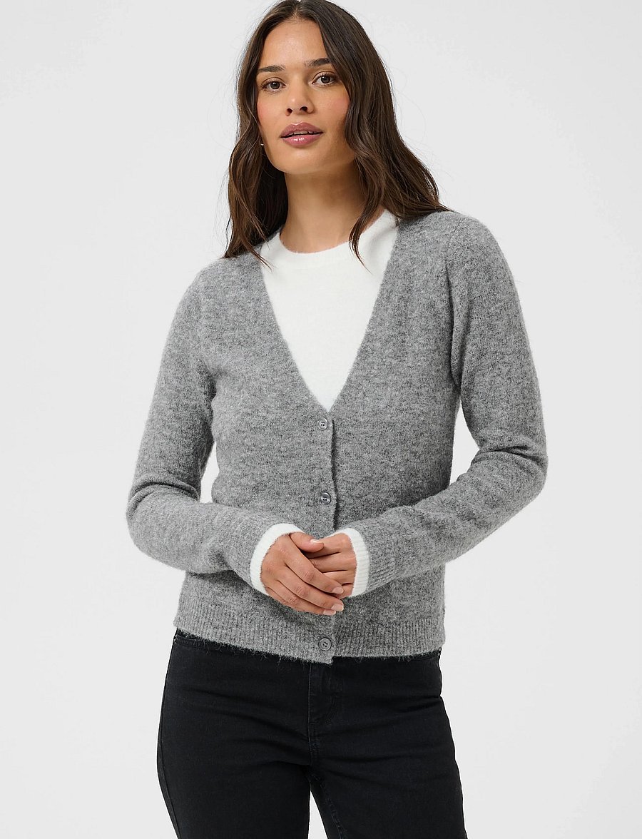 Kaffe - KAkirini Pullover - cardigans - grey melange - 0