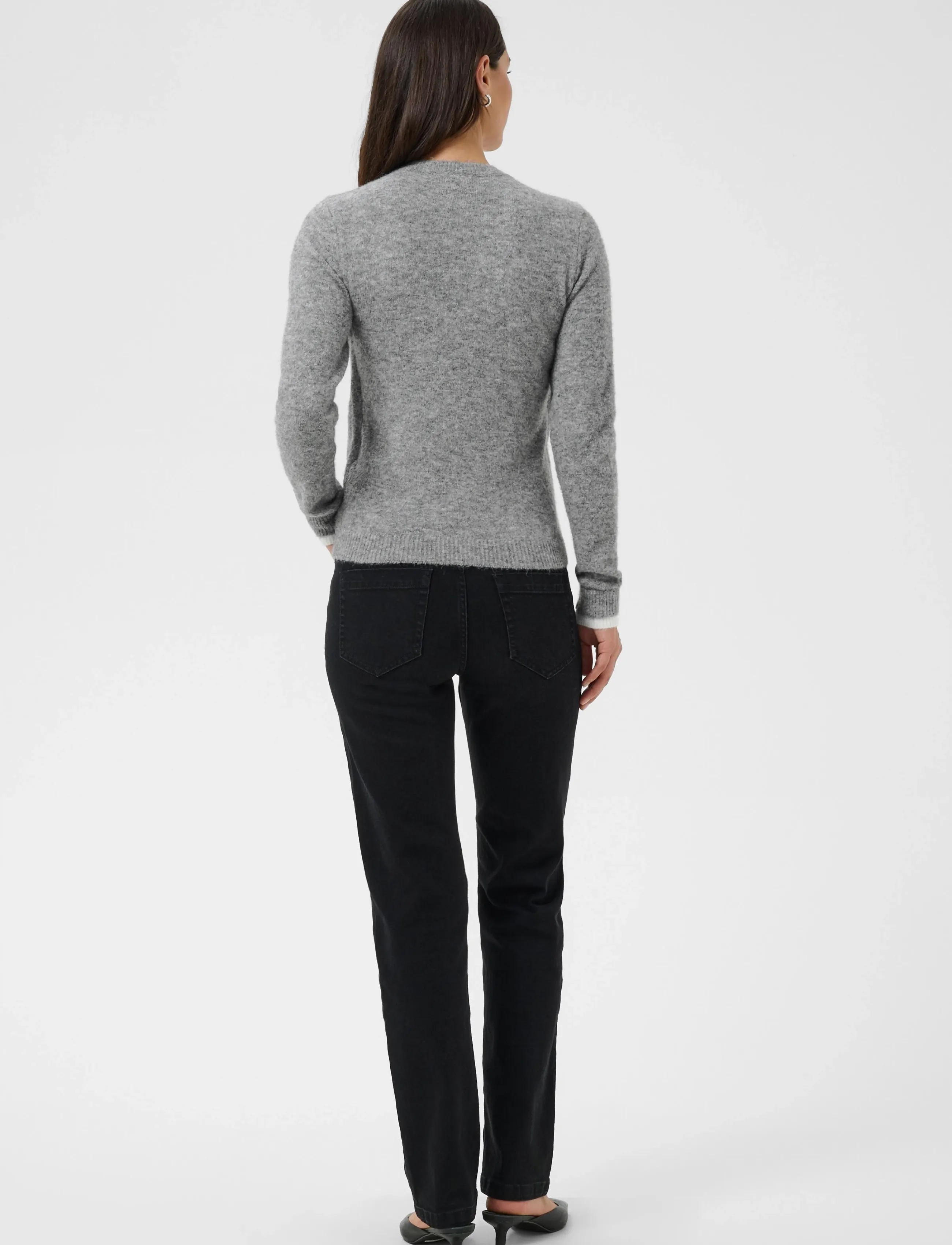 Kaffe - KAkirini Pullover - cardigans - grey melange - 4