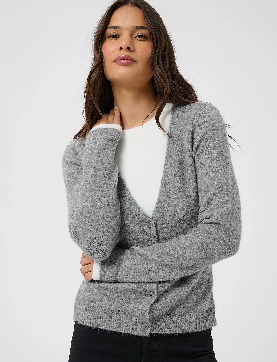 Kaffe - KAkirini Pullover - cardigans - grey melange - 5