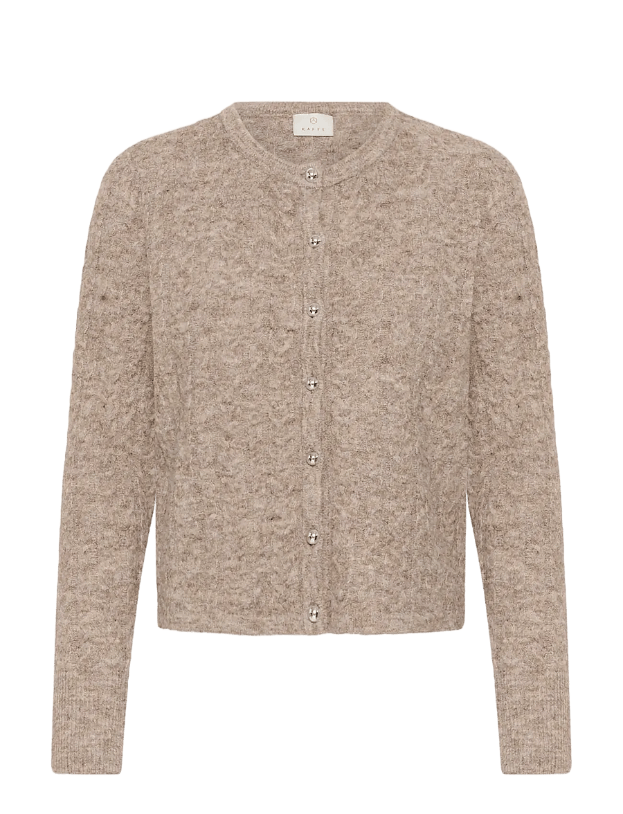 Kaffe - KAmelanie Cardigan - strickjacken - beige melange - 0