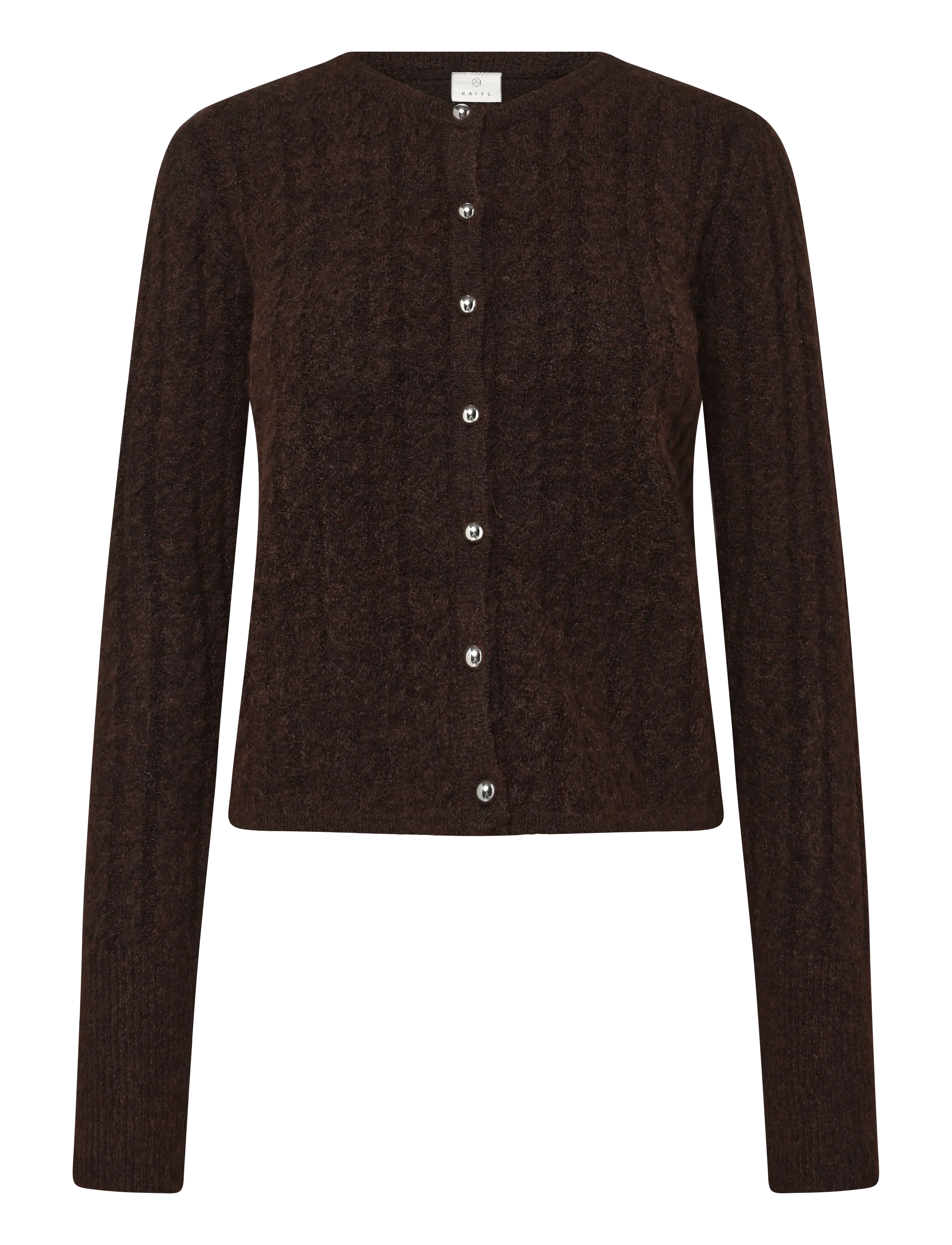 Kaffe KAmelanie Cardigan - Transitional Layering - COFFEE BEAN MELANGE / brown