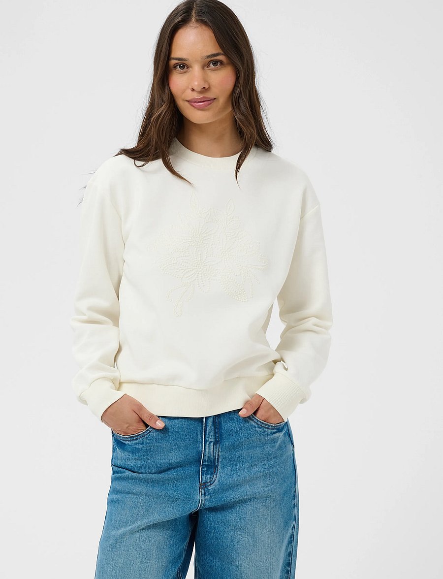 Kaffe - KAdeliva Sweatshirt - sweatshirts - whisper white - 2
