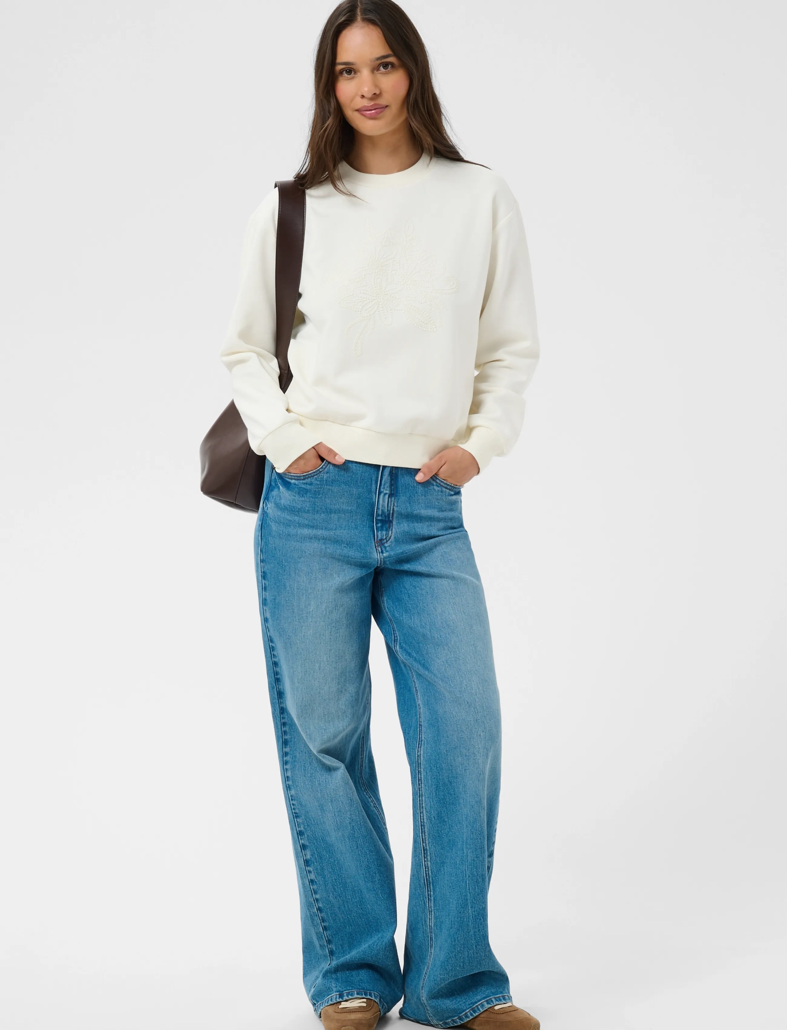 Kaffe - KAdeliva Sweatshirt - sweatshirts - whisper white - 3