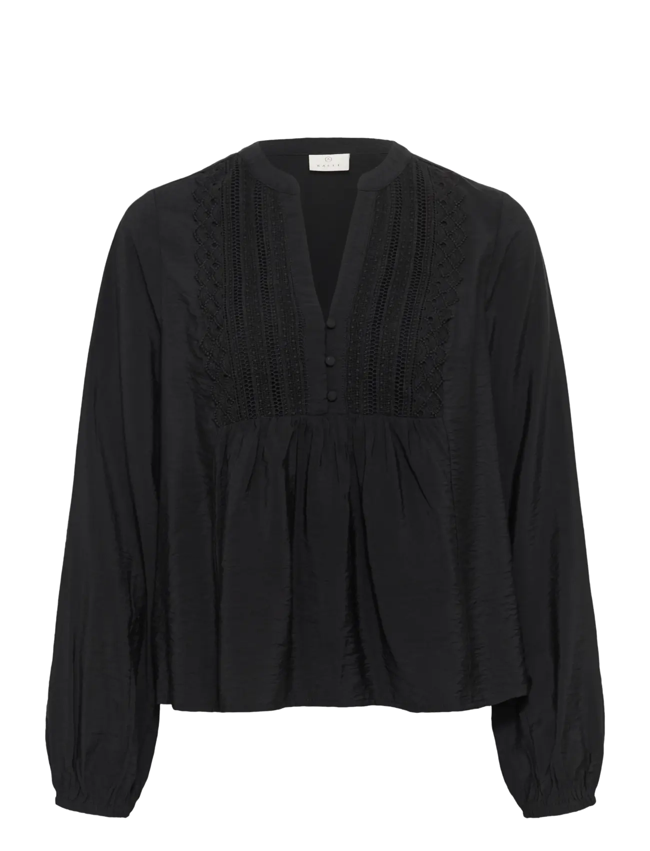 Kaffe Kagalina Blouse, Kvinder, Blonde V-Hals Bluse, Sort, Str: 38