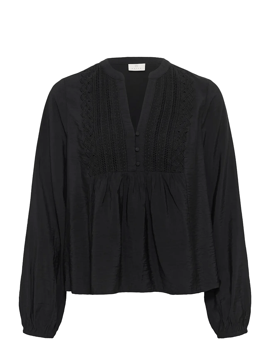Kaffe - KAgalina Blouse - långärmade blusar - black deep - 0