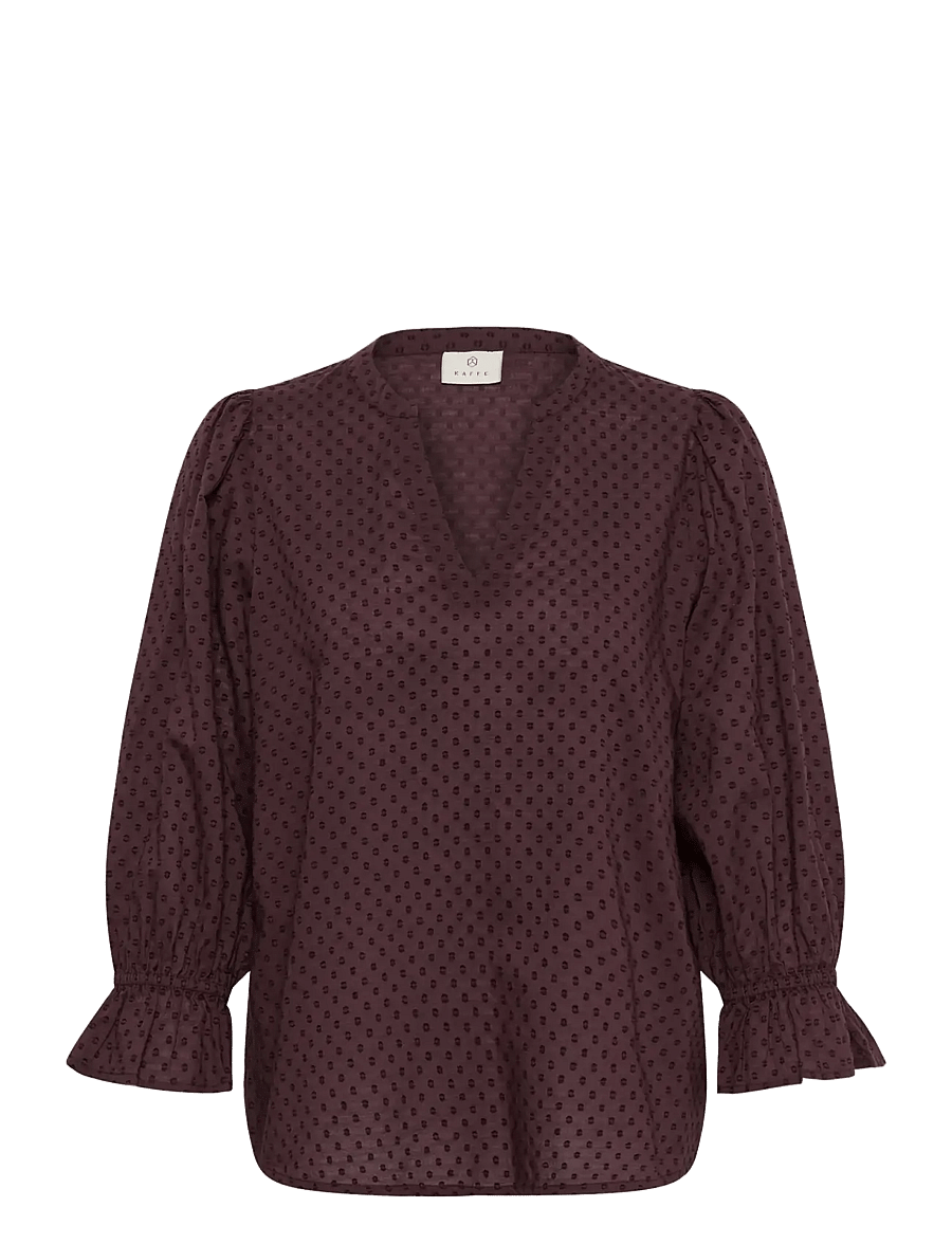 Kaffe - KAjordis Blouse - langärmelige blusen - fudge - 0