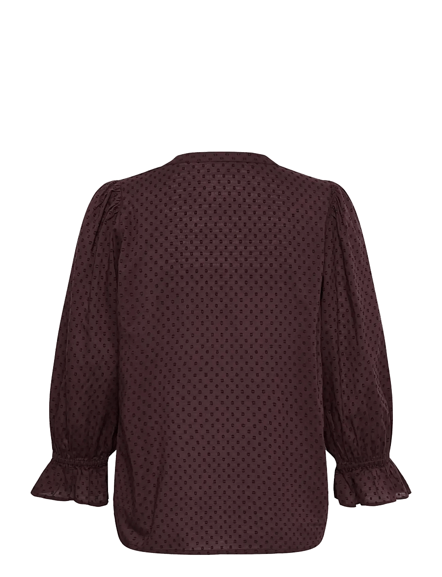 Kaffe - KAjordis Blouse - langärmelige blusen - fudge - 1