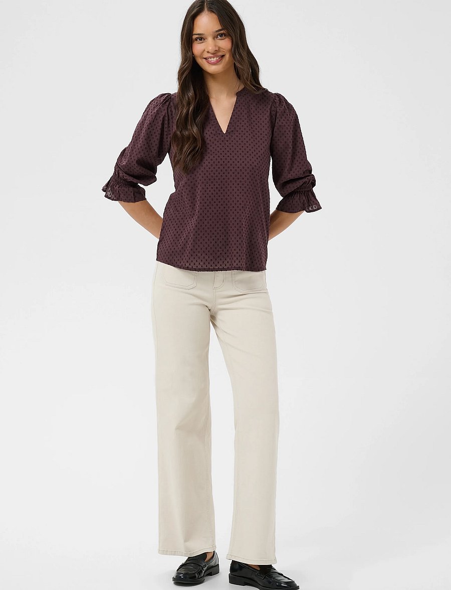 Kaffe - KAjordis Blouse - langärmelige blusen - fudge - 3
