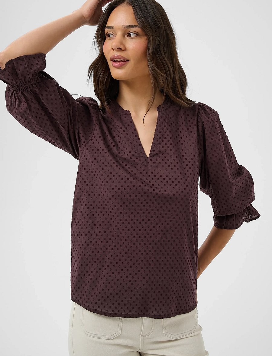 Kaffe - KAjordis Blouse - langärmelige blusen - fudge - 5