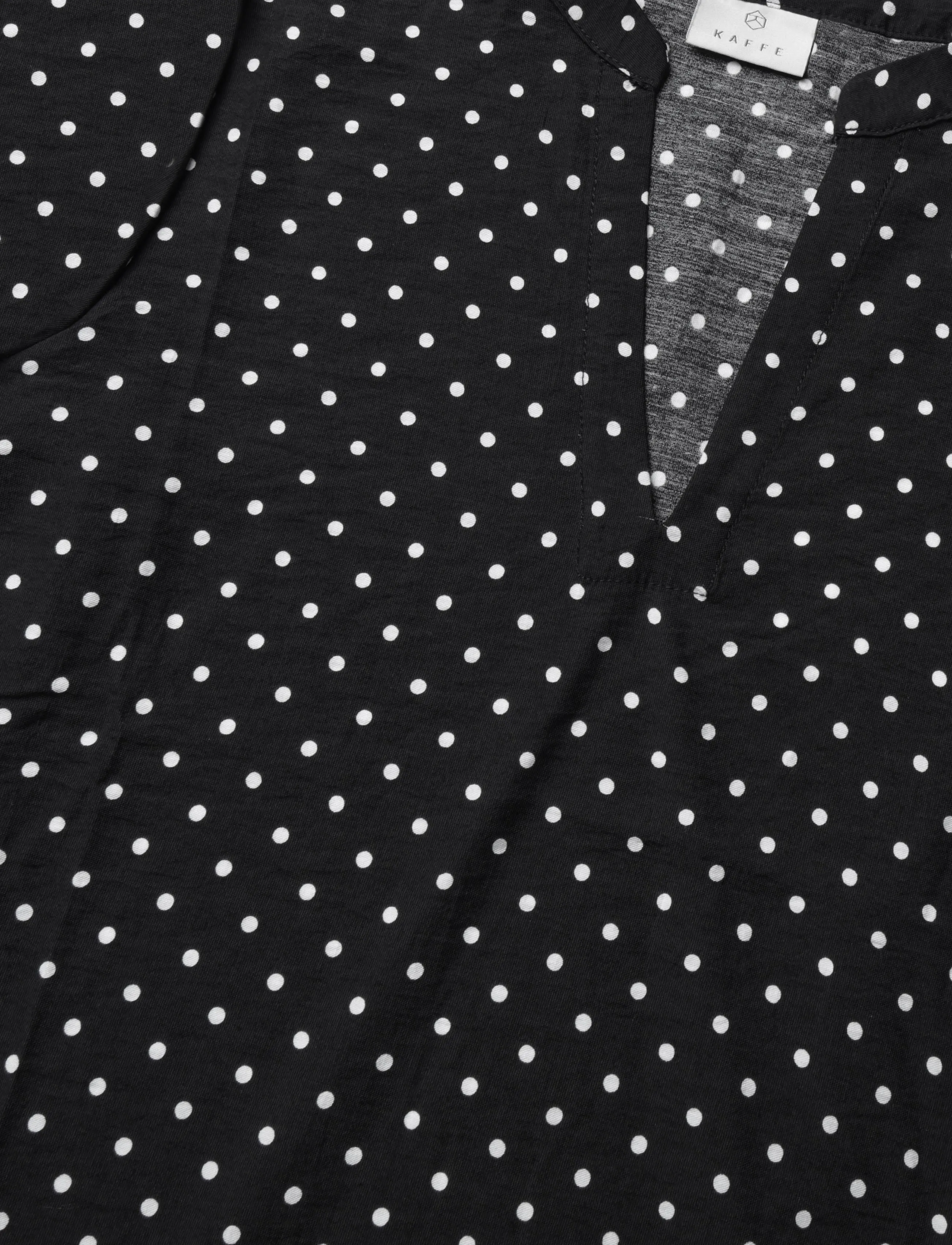 Kaffe - KAsirena Blouse - langärmelige blusen - black w. white dot - 2